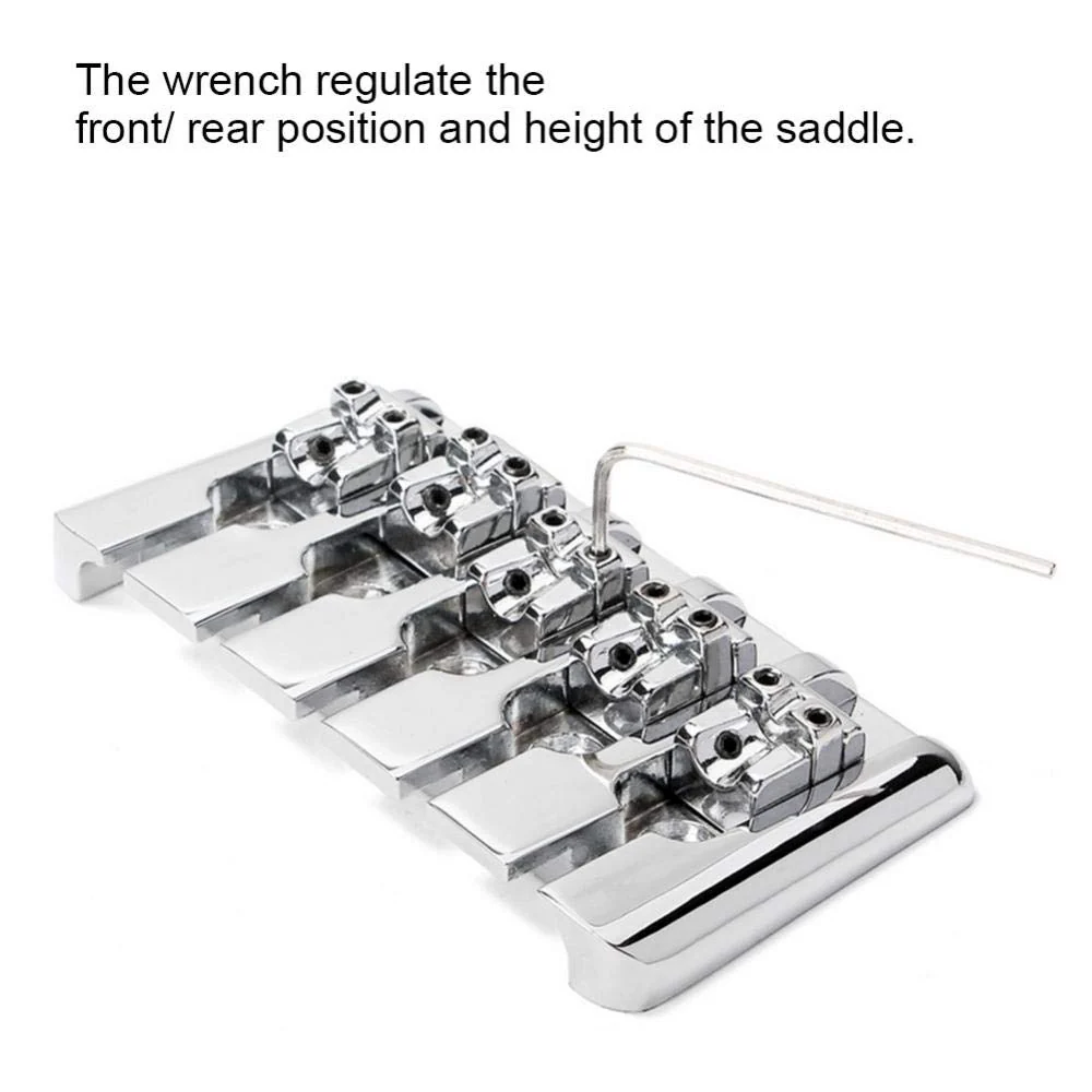 Bass Saddle, High-Quality Replacement for 5-String Electric Bass Guitar Bridge, 5 String Electric Bass Guitar Bridge, Durable Guitar Accessories for Electric Bass Players - Image 2