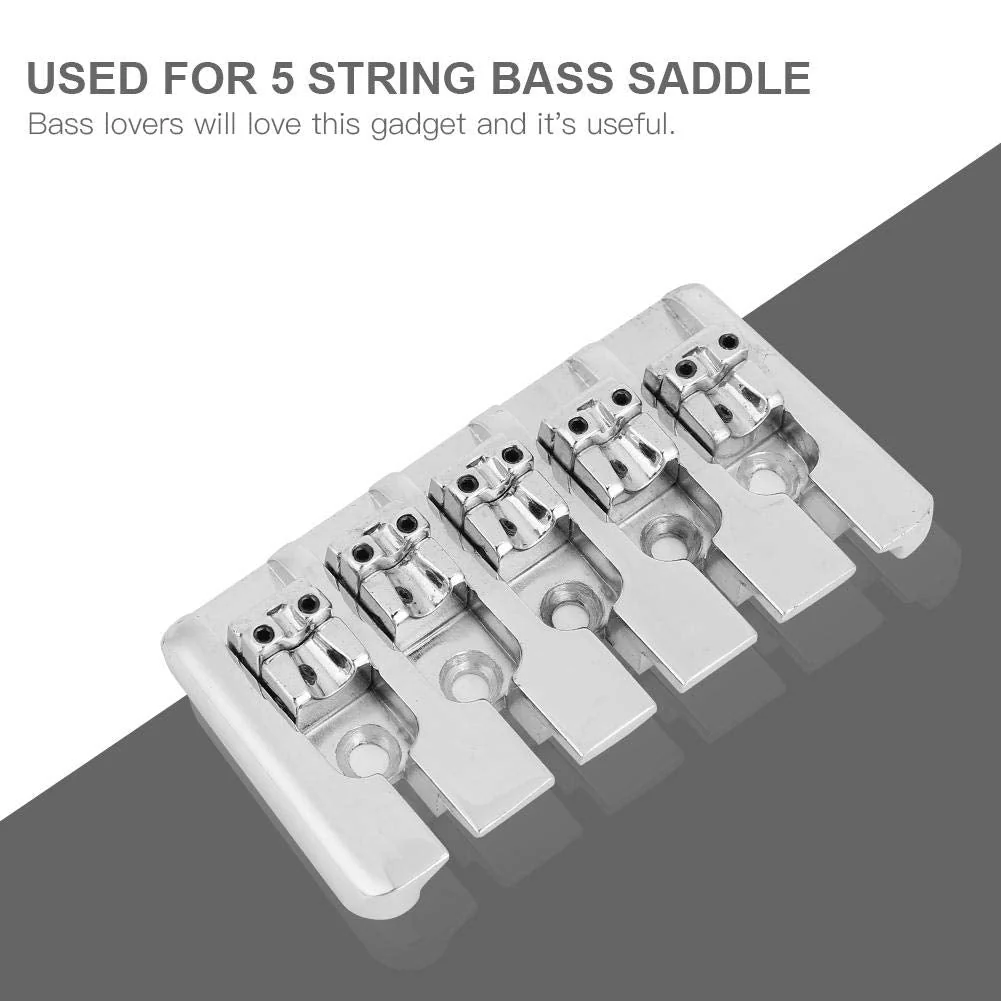 Bass Saddle, High-Quality Replacement for 5-String Electric Bass Guitar Bridge, 5 String Electric Bass Guitar Bridge, Durable Guitar Accessories for Electric Bass Players - Image 3