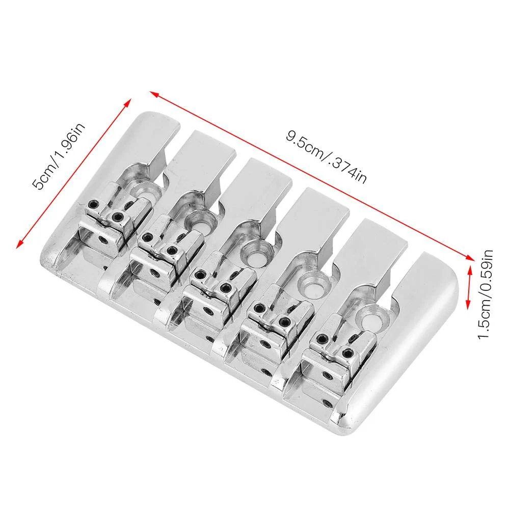 Bass Saddle, High-Quality Replacement for 5-String Electric Bass Guitar Bridge, 5 String Electric Bass Guitar Bridge, Durable Guitar Accessories for Electric Bass Players - Image 4