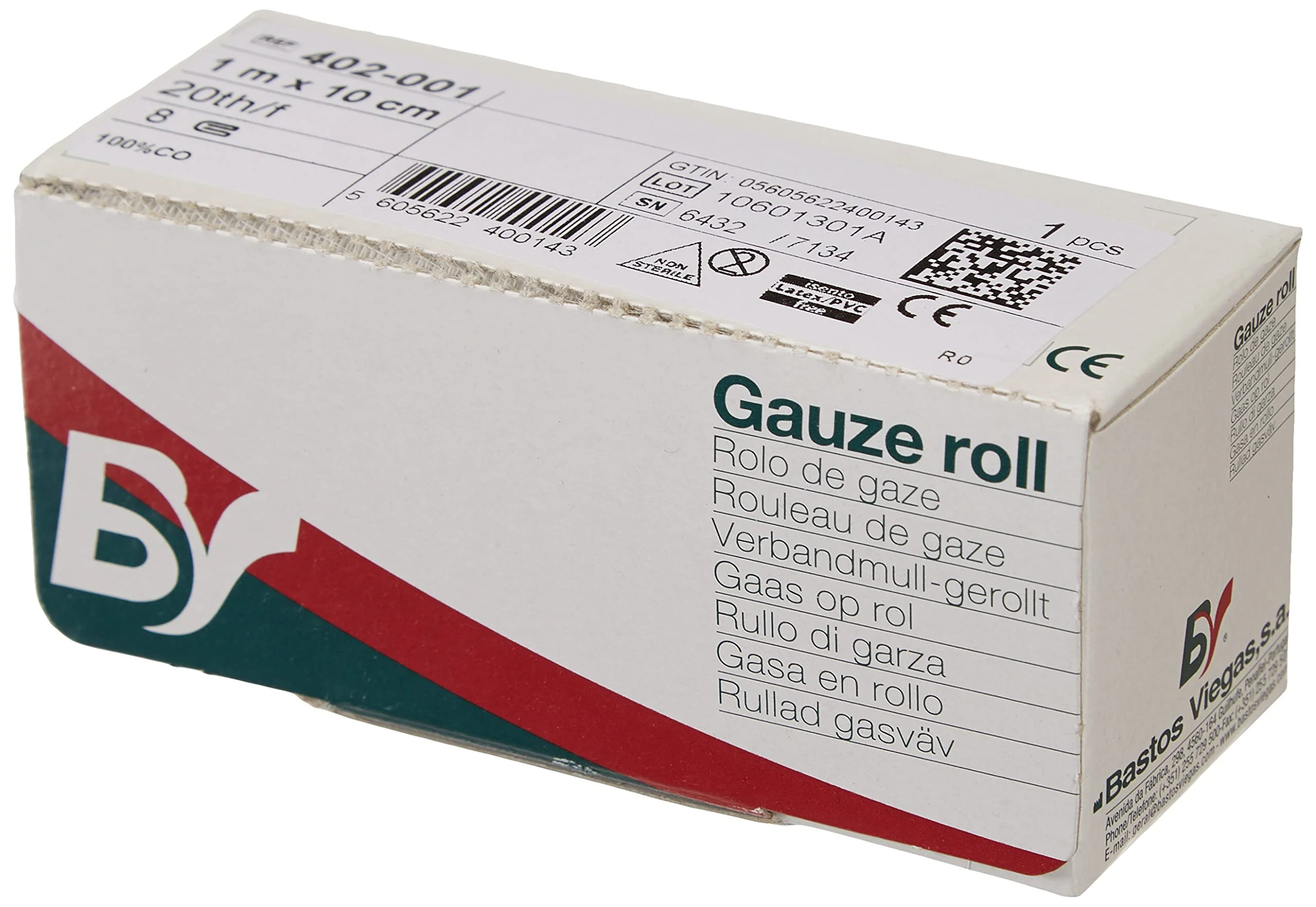 Bastos Viegas 59410 Cotton Gauze Roll 80 cm x 1 m - Image 2