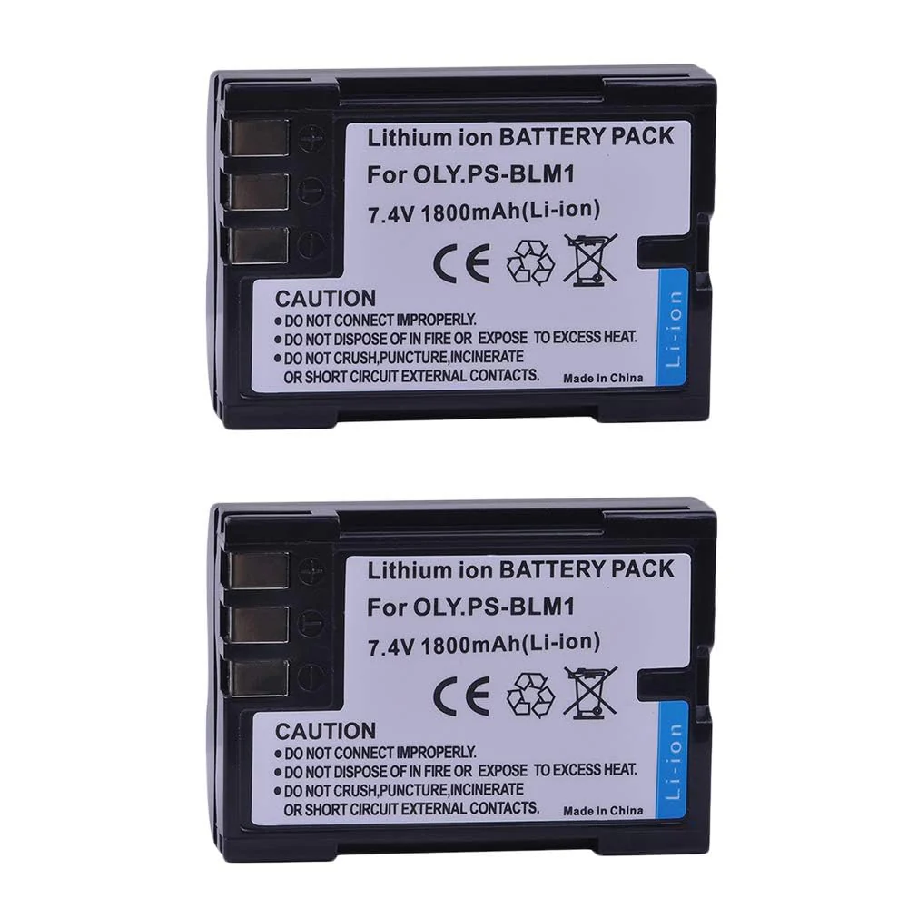 Batmax 2Packs PS-BLM1 BLM-1 PS BLM1 Battery + LCD USB Battery Charger for Olympus E-300 E-330 E-500 E-510 C-5060 C-7070 C-8080 E-1 E-3 E-30 E520 Camera Batteries - Image 2