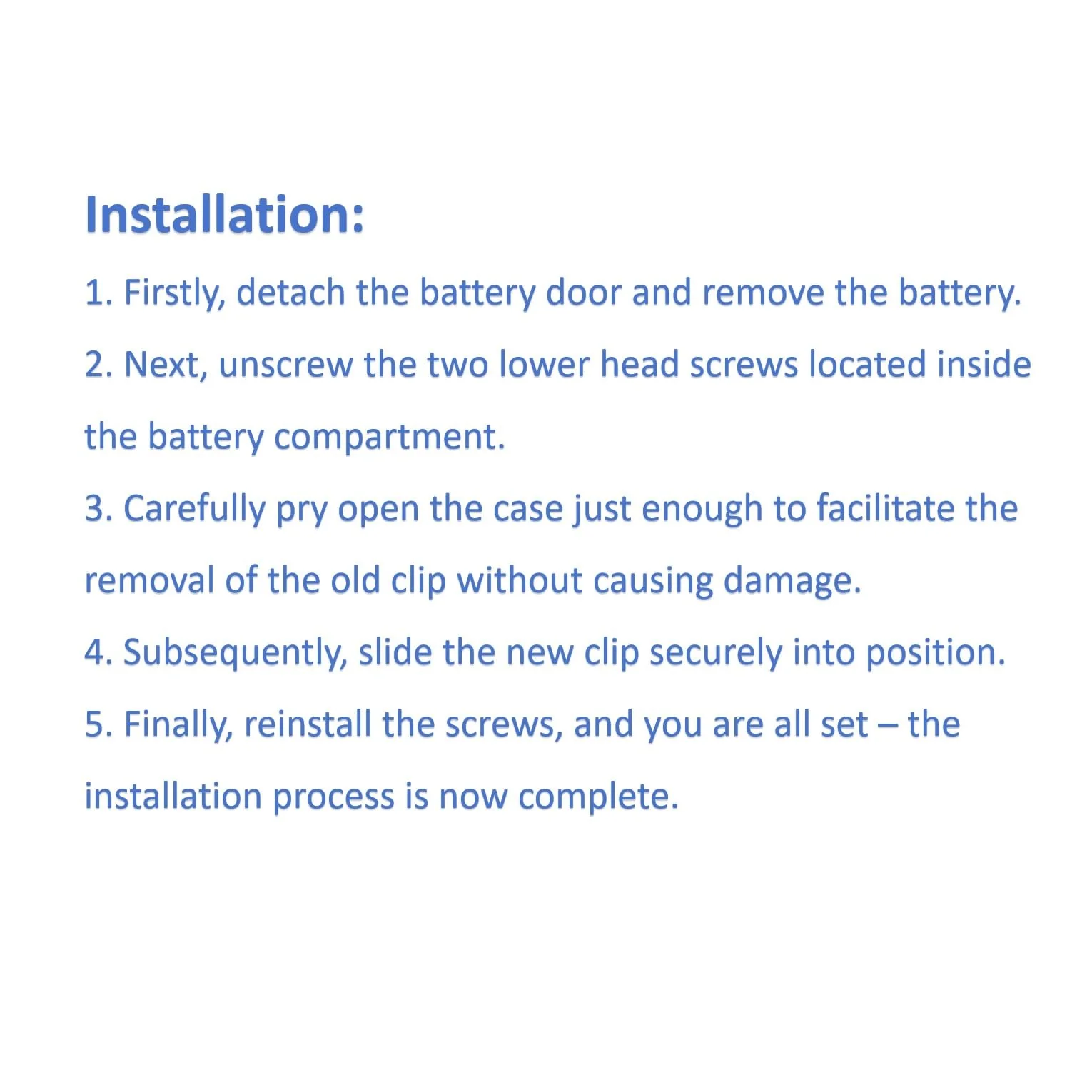 Battery Cover Replacement for Uniden SDS100 Battery Door Clip Lock Latch with Hinge Pins for Uniden SDS100 - Image 2