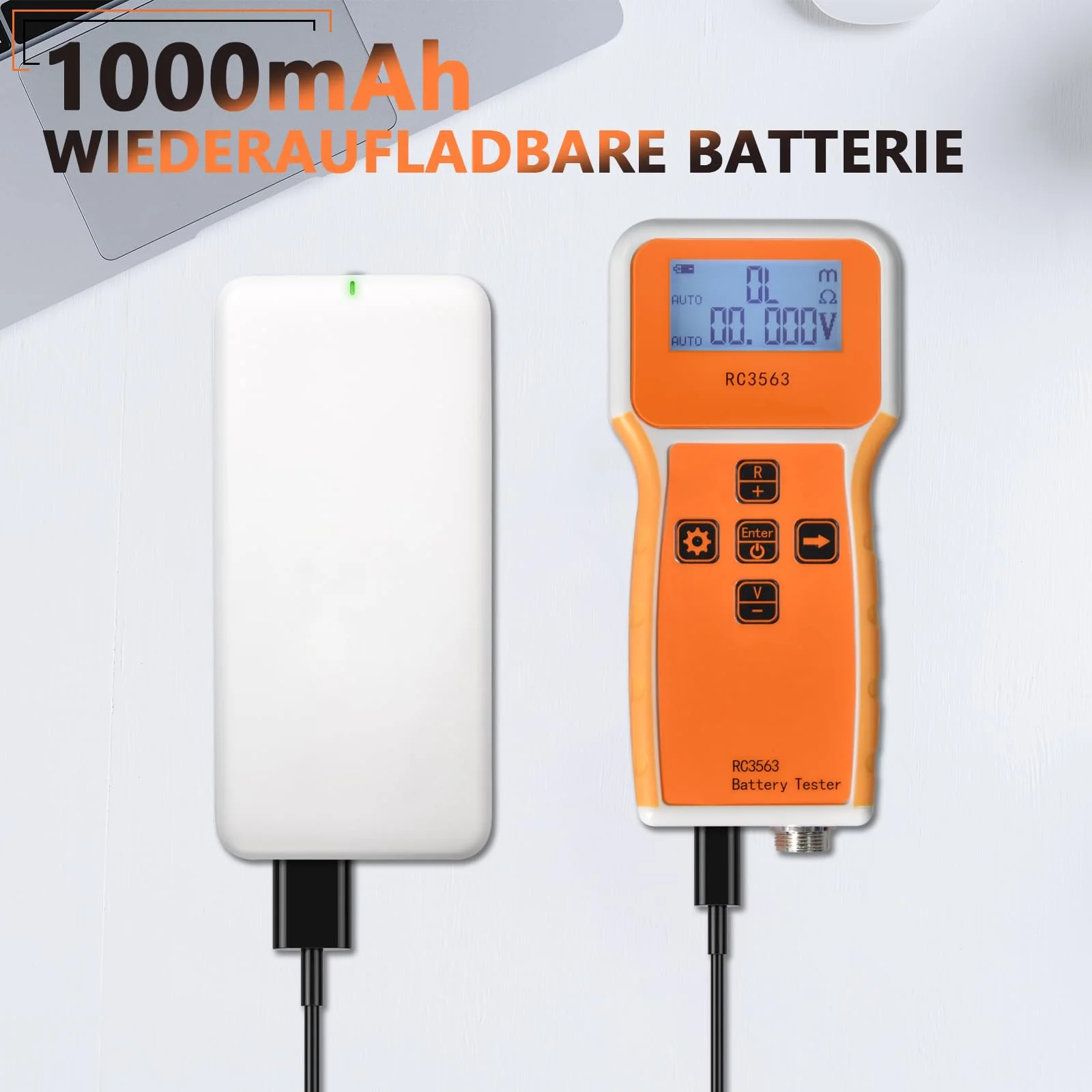 Battery Internal Resistance Meter, Battery Voltage Internal Resistance Meter 1uΩ~200Ω/0~±100VDC, Battery Tester for Lead Acid, Lithium-Ion, Lithium Iron Phosphate, DIY Battery Pack RC3563 - Image 6