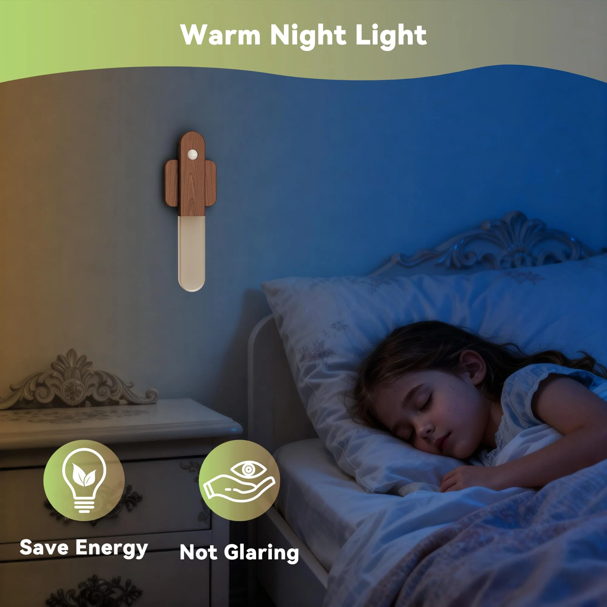 Battery Operated Motion Sensor Wall Sconces Set of 3, Motion Sensor Wall Light Wireless, Magnet Rechargeable LED Lights, Stairs Lights, Decor for Bedroom, Hallway, Living Room, Closet (Walnut Wood) Walnut Wood-3pcs（NEW） - Image 6