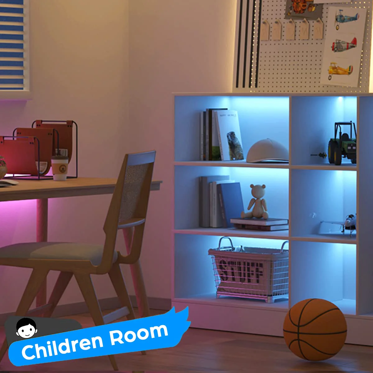 Battery Powered LED Strip Lights, Wireless RGB LED Strip Lights with 24 Keys Remote Control, 20 inch x 3 Pack for Kitchen Under Cabinet Lighting, Shelves, Under Counter, Closet, Cordless Click Light RGB 3Pack - Image 6