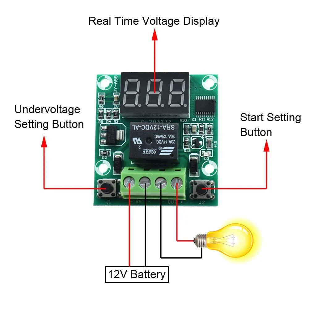 Battery Undervoltage Protection Module, JY-A99 DC 12V Battery Undervoltage Protection Module, 6s Delay Under Voltage Regulator, Battery Voltage Protection - Image 7
