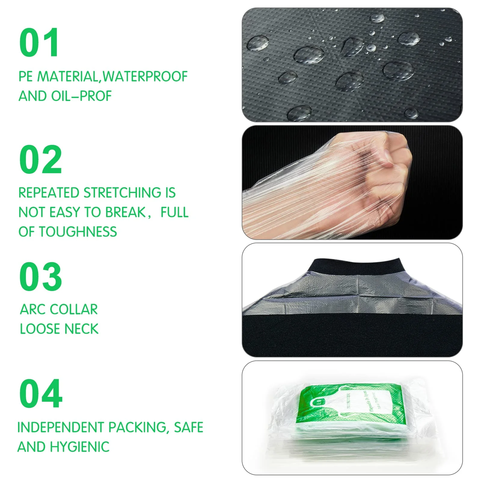 Bazen 100 Pieces Disposable Aprons for Kids Plastic Smocks Clear kids Apron for Toddler Waterproof Oil Proof Art Children Apron for Painting Cooking Eating Teaching Picnic DIY Craft - Image 3