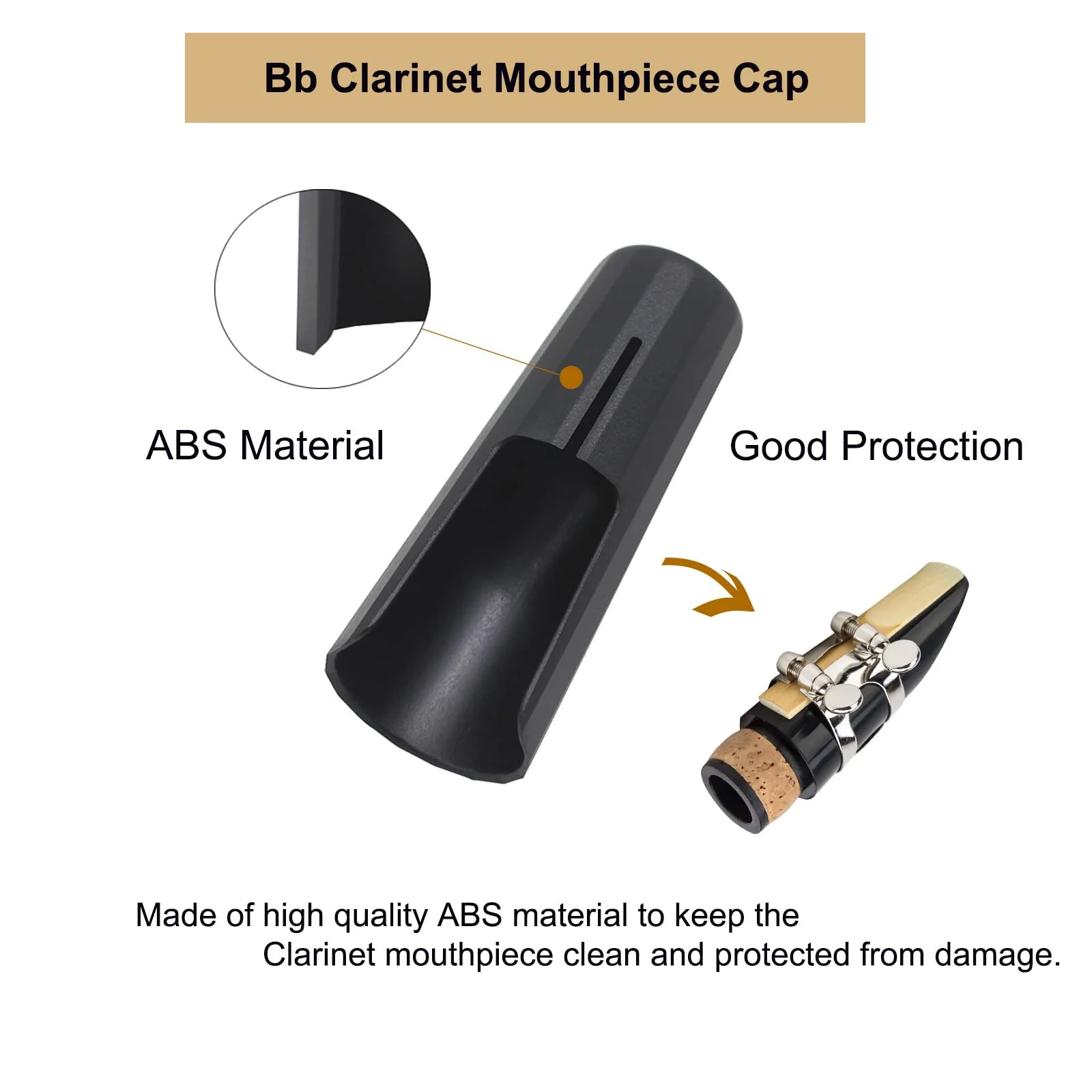 Bb Clarinet Leather Ligature and Plastic Clarinet Mouthpiece Cap Ligature Fastener Mouthpiece Cover for Clarinet - Image 4