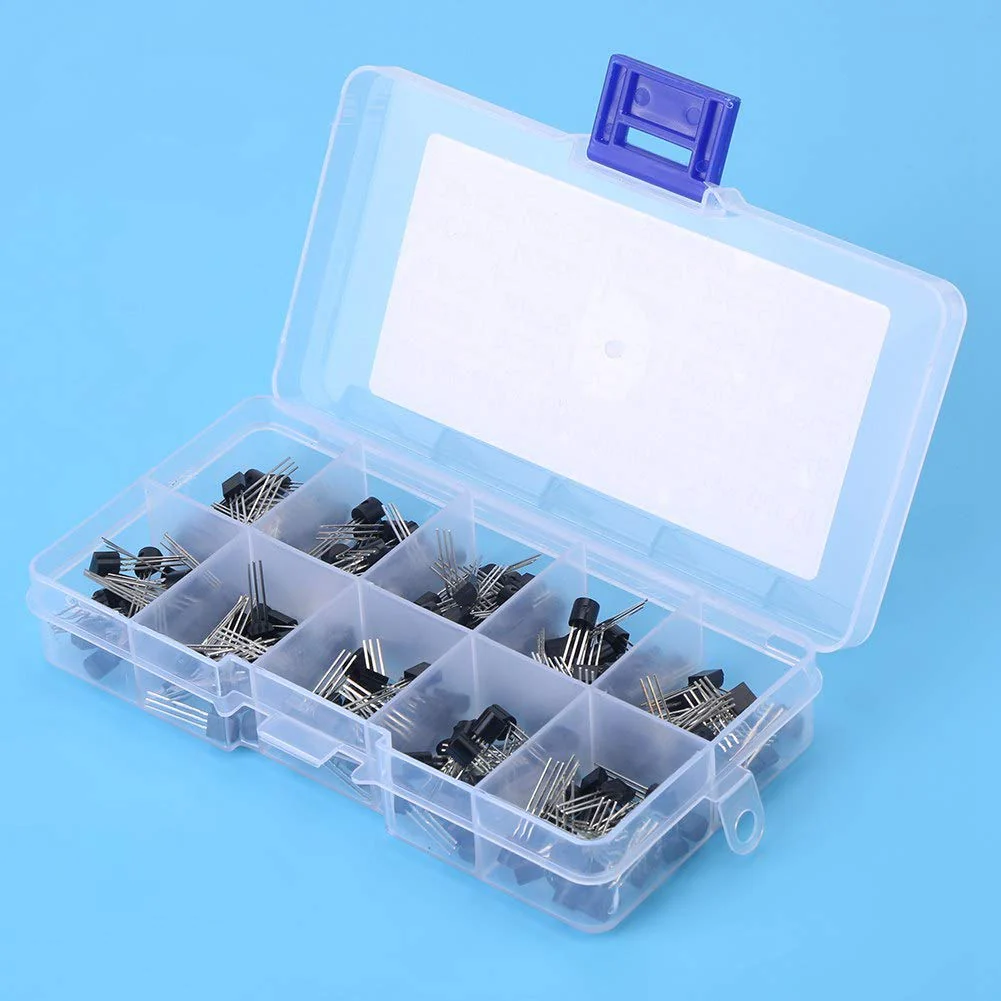BC Transistors, 200 Pieces TO-92 Silicon NPN PNP Power Transistor Assortment Kit Set (Bc327 Bc337 Bc517 Bc547 Bc548 Bc549 Bc550 Bc556 Bc557 Bc558) with Plastic Storage Box - Image 4