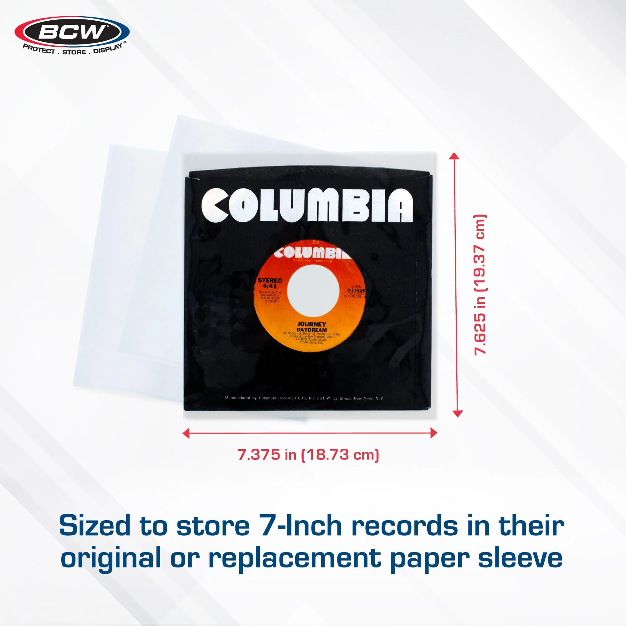 BCW 100 Vinyl 45 RPM 7" Record Poly Outer Record Sleeves | Album Covers | Crystal Clear | Record Covers | 2 Mil Thickness | Vinyl Record Storage | Dust and Scratch Protection | Vinyl Record Sleeves 1 Pack - Image 4