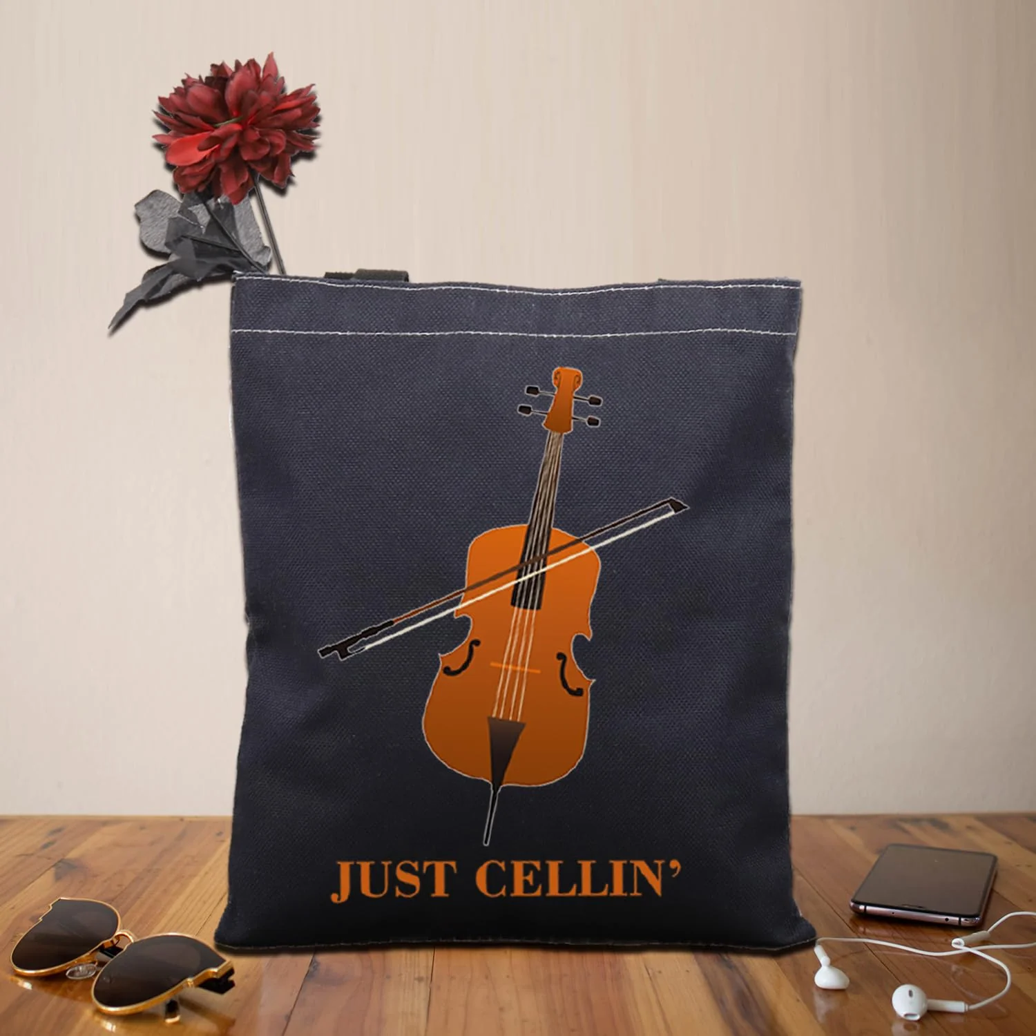 BDPWSS Cello Gift Cello Music Tote Bag Just Cellin’ Funny Cello Cellist Orchestra Musician Reusable Handbag Cello Player Gift Just Cellin Bltg - Image 5