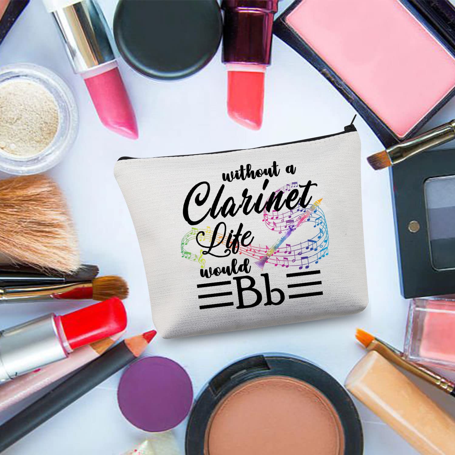 BDPWSS Clarinet Gift Clarinet Player Gift Clarinet Lover Gift Without A Clarinet Life Would Bb Makeup Bag Clarinet Teacher Gift (My Clarinet Life) My Clarinet Life - Image 4
