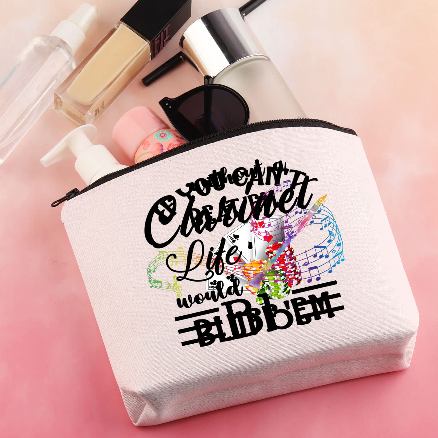 BDPWSS Clarinet Gift Clarinet Player Gift Clarinet Lover Gift Without A Clarinet Life Would Bb Makeup Bag Clarinet Teacher Gift (My Clarinet Life) My Clarinet Life - Image 5