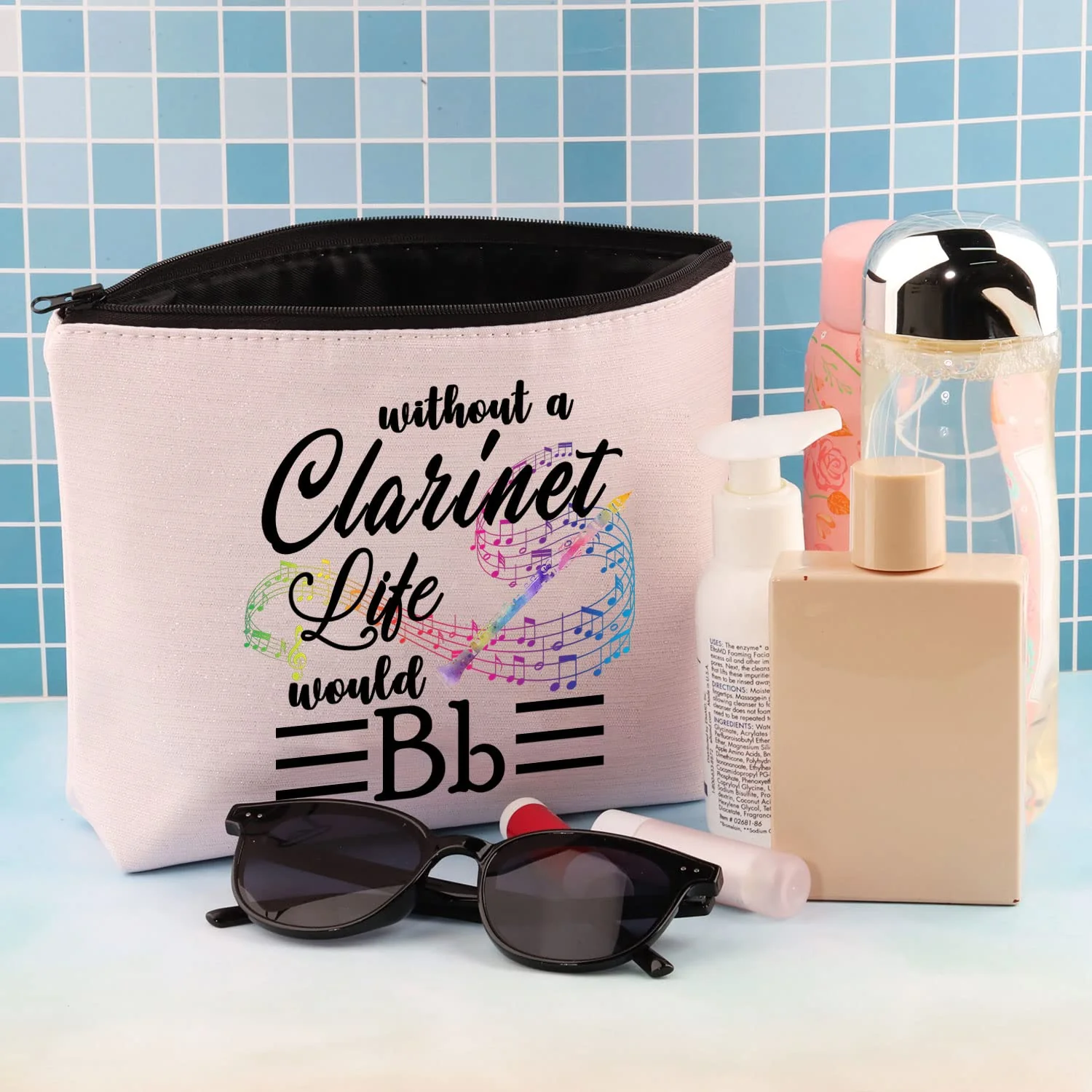 BDPWSS Clarinet Gift Clarinet Player Gift Clarinet Lover Gift Without A Clarinet Life Would Bb Makeup Bag Clarinet Teacher Gift (My Clarinet Life) My Clarinet Life - Image 7