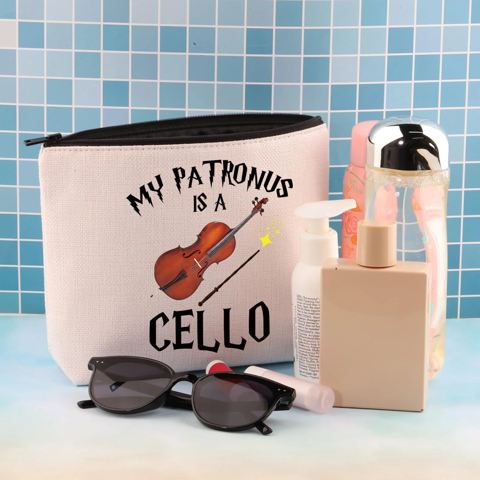 BDPWSS Funny Cello Gift Cello Player Gift Cellist Musician Gift Orchestra Cello Lover Gift My Patronus Is A Cello Makeup Bag (Patronus is cello bag), CB1-10015 Patronus is cello bag - Image 7
