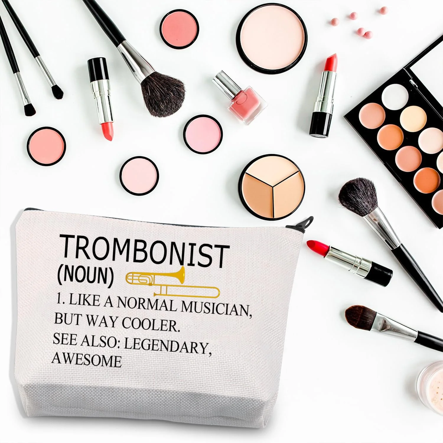 BDPWSS Trombone Player Gift Trombonist Makeup Bag Trombone Musician Gift Music Instrument Gift Orchestra Music Lover Gift (Trombonist noun) Trombonist noun - Image 3