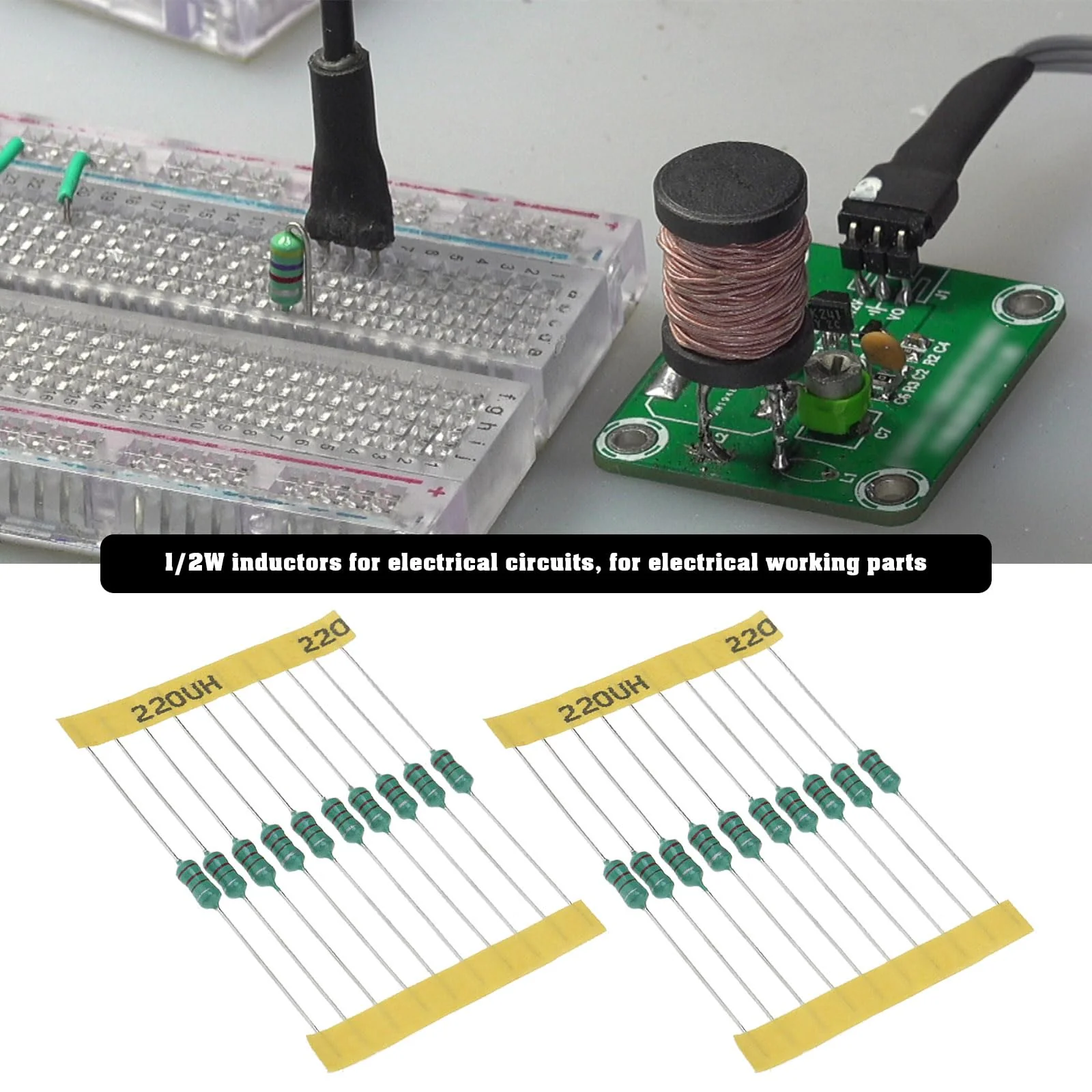 Be In Your Mind 200-Piece Inductor Assortment Set 1 UH - 4.7 MH 1/2 W Inline Inductor Colour Ring Inductance Assortment 10x20 Specifications in Plastic Boxes for Electrical Circuit Devices - Image 2