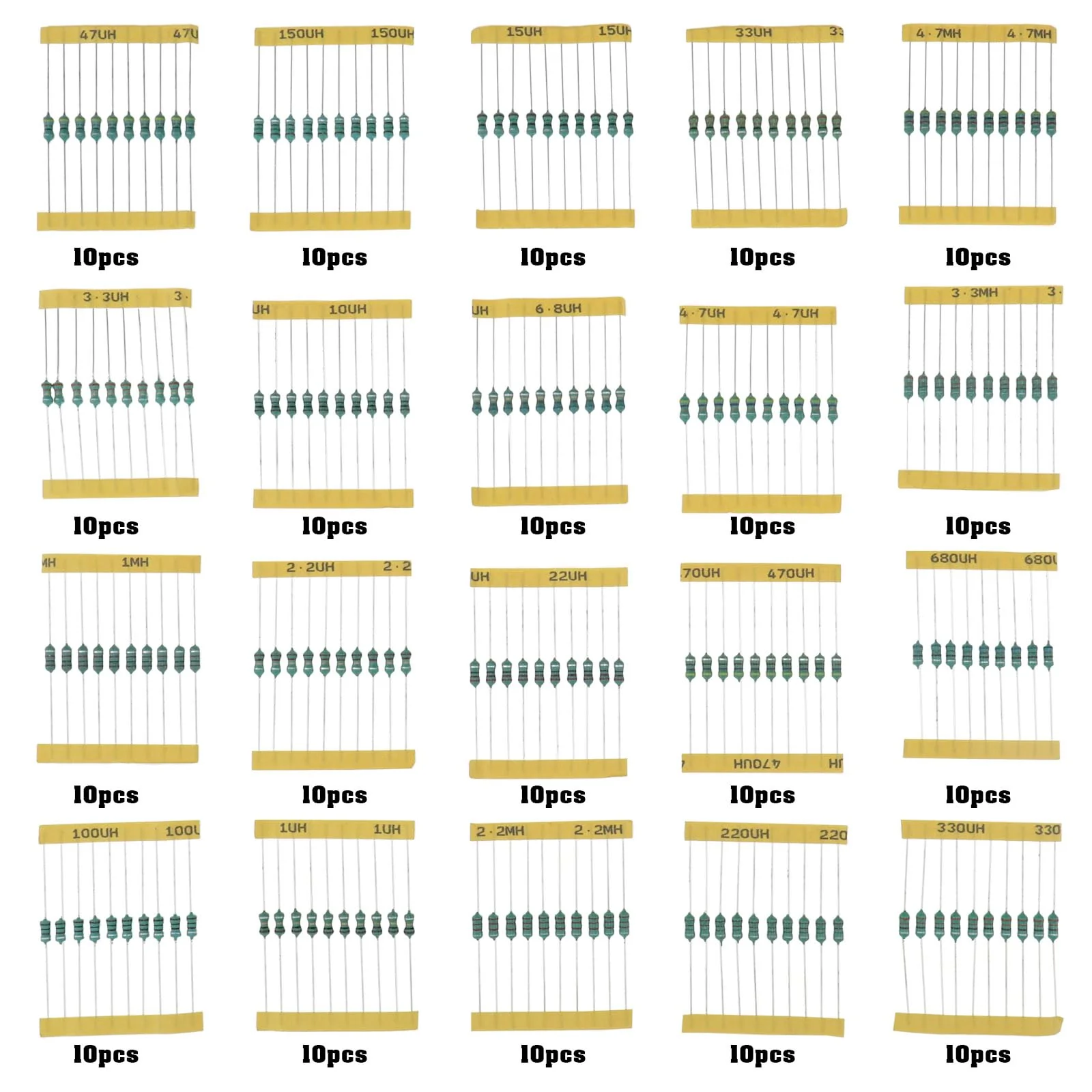 Be In Your Mind 200-Piece Inductor Assortment Set 1 UH - 4.7 MH 1/2 W Inline Inductor Colour Ring Inductance Assortment 10x20 Specifications in Plastic Boxes for Electrical Circuit Devices - Image 4