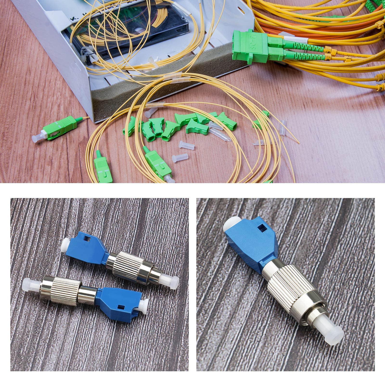 Be In Your Mind 4 Pieces Visual Error Locator Adapter Single Mode Fiber Optic Connector FC/UPC Male to LC/UPC Female Converter for Maintenance Optical Networks - Image 2