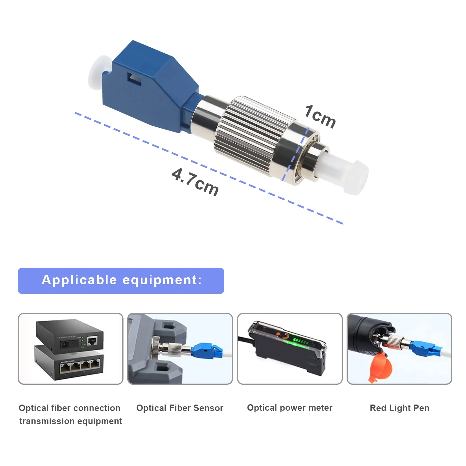 Be In Your Mind 4 Pieces Visual Error Locator Adapter Single Mode Fiber Optic Connector FC/UPC Male to LC/UPC Female Converter for Maintenance Optical Networks - Image 3