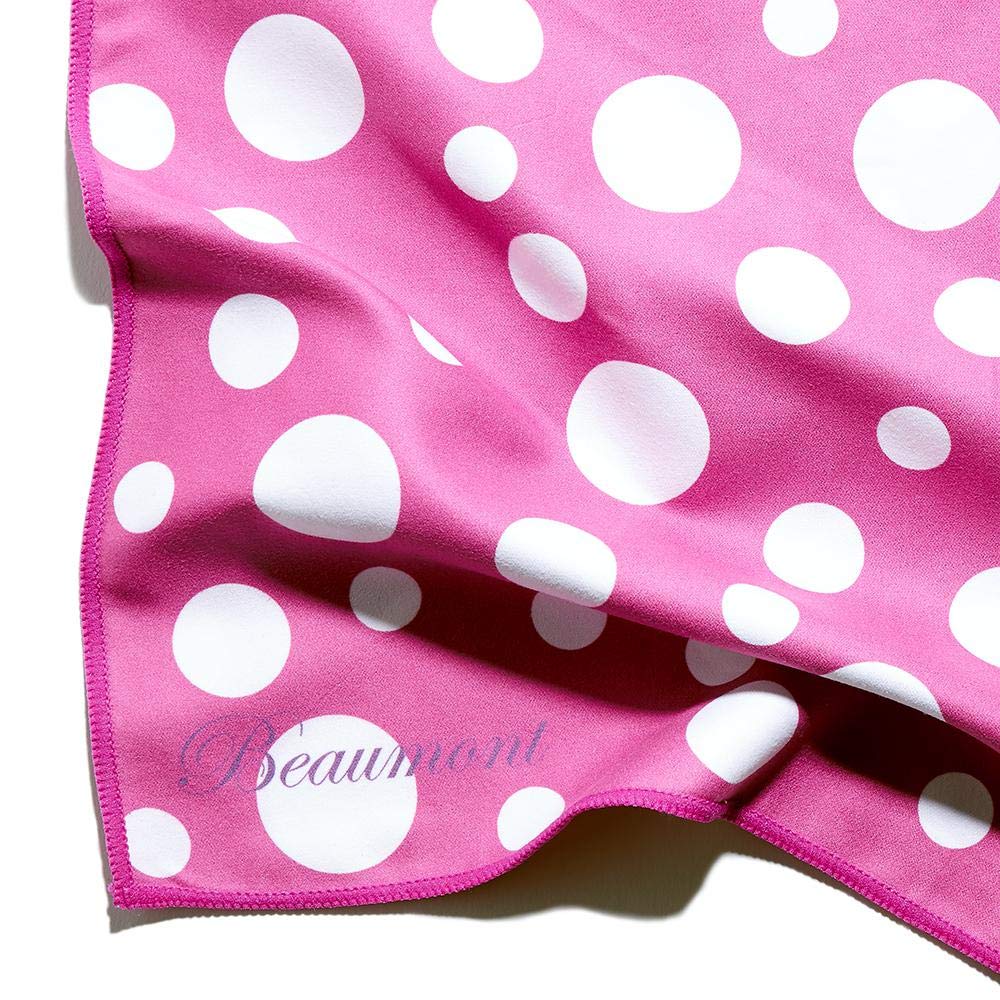 Beaumont Pink Polka Dot Musical Polishing & Cleaning Patterned Instruments Trumpet Clarinet Sax Flute Recycled Microfibre Cleaning Cloth Brass Silver 40 x 30 cm (BFC4030-PP) - Image 3