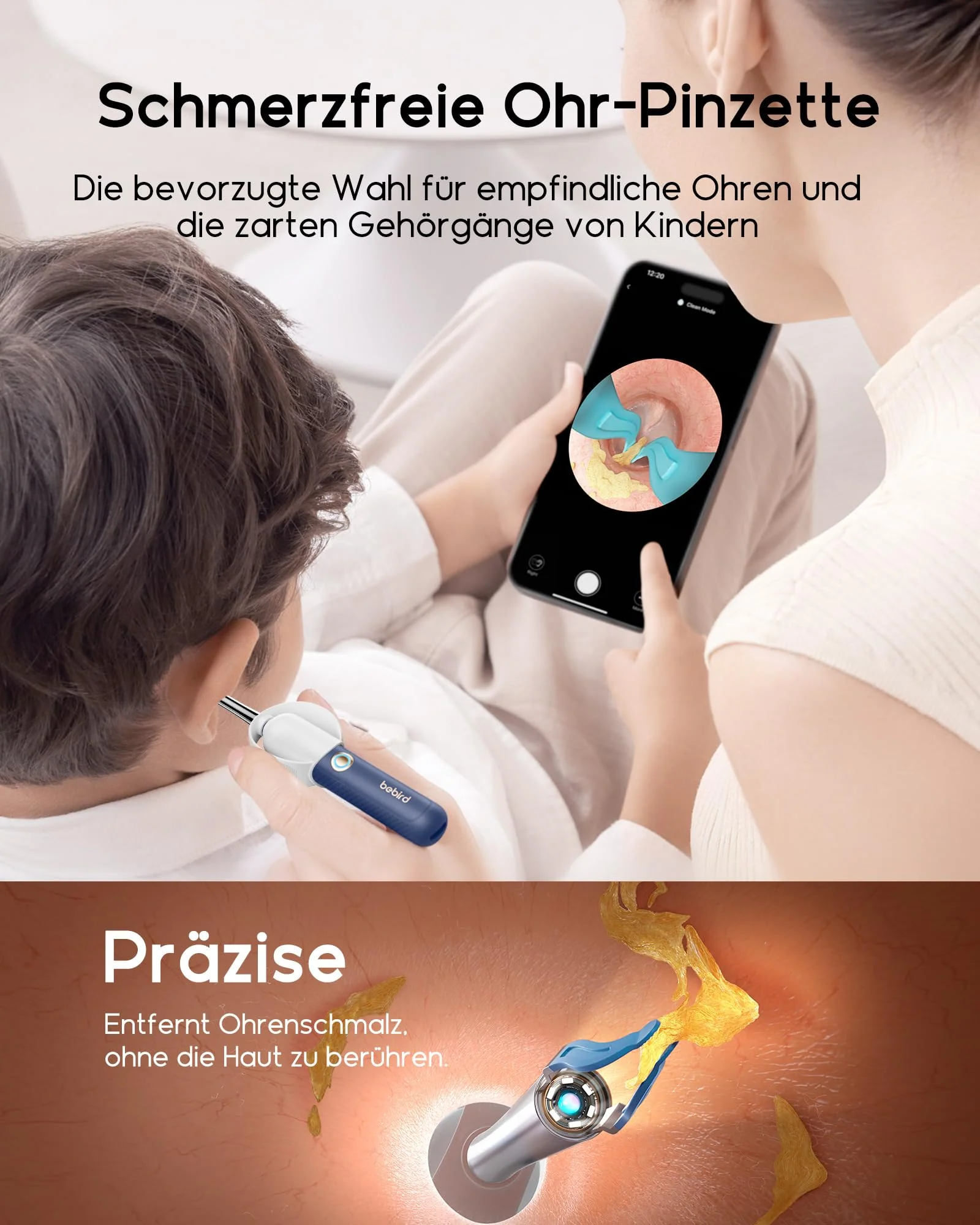 Bebird Ear Wax Remover Otoscope, 1920P HD Flexible Ear Cleaner Camera with Tweezers, Ear Cleaner Camera with Replacement Tips for Ears/Nose/Neck Examinations, Otoscope Ear for Adults, Children Blue - Image 5