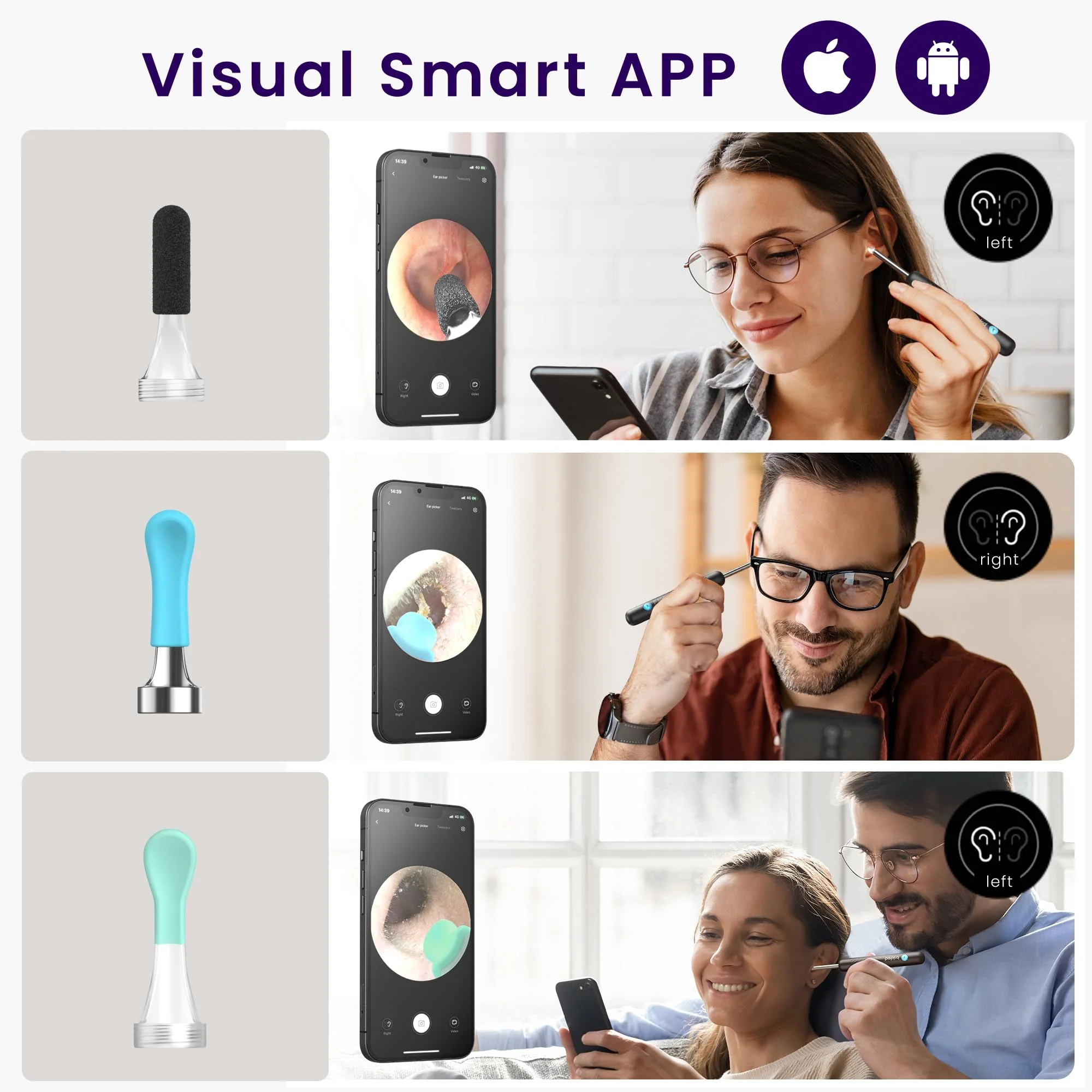 BebirdPro Ear Wax Remover Otoscope R1, 1080P HD Ear Cleaner with Camera, Otoscope with Light, Wide Angle Otoscope IP67 Waterproof Ear Cleaner for Adults, Children, iOS, Android black - Image 5