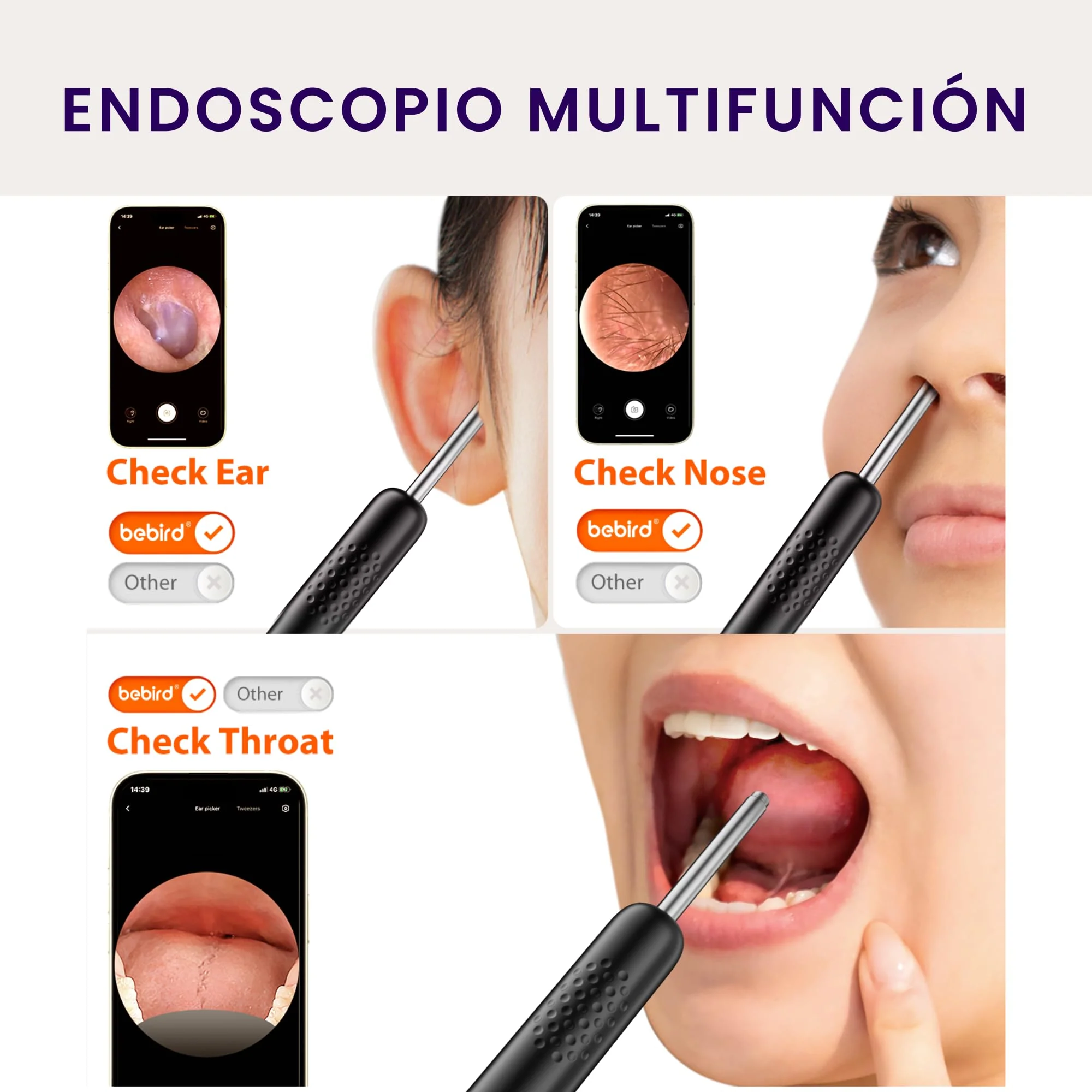 BebirdPro Ear Wax Remover Otoscope R1, 1080P HD Ear Cleaner with Camera, Otoscope with Light, Wide Angle Otoscope IP67 Waterproof Ear Cleaner for Adults, Children, iOS, Android black - Image 7