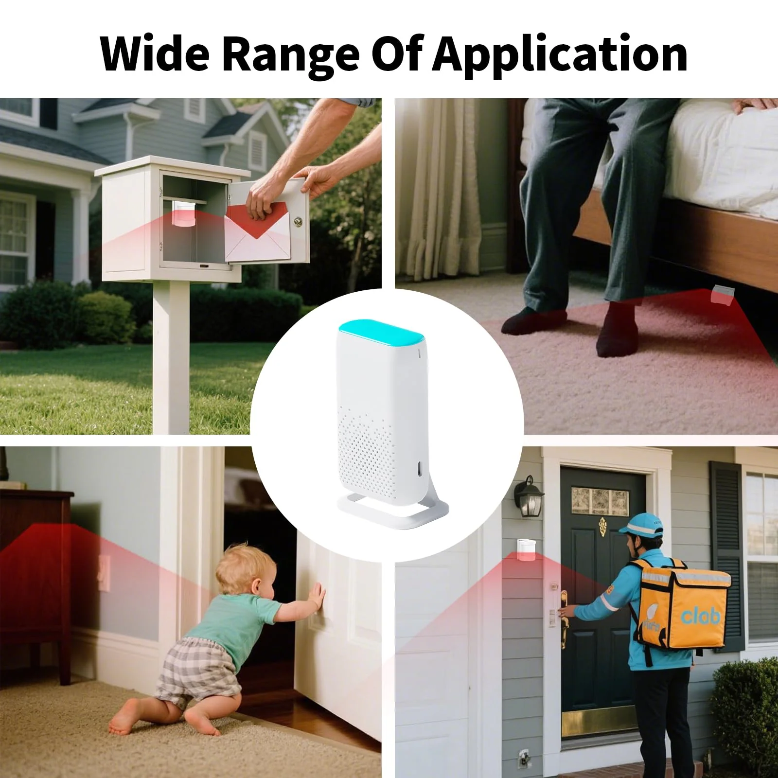 Bed Sensor Alarm and Fall Prevention for Elderly, Motion Sensor Alert System with 58 Melody/LED/Vibration Mode, for Patients Seniors Elderly Monitoring at Home 2 Motion Sensors + 1 Receiver - Image 6