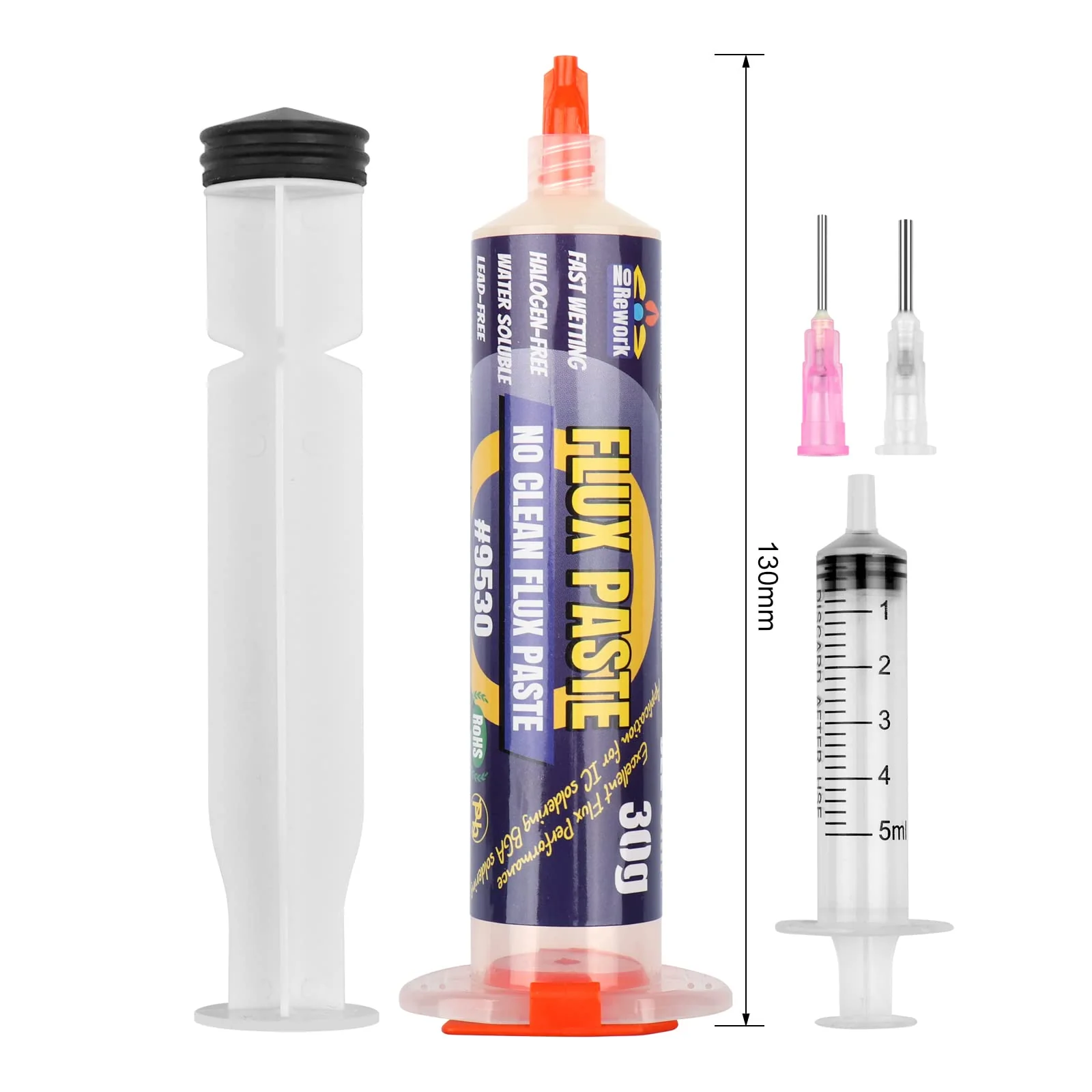 BEEYUIHF Soldering Paste Flux, 30 ml Lead-Free Syringe Solder Flux Paste, No Clean Rosin Soldering Flux for SMD BGA LED PCB Electronics Soldering (1.62oz/46g) - Image 7