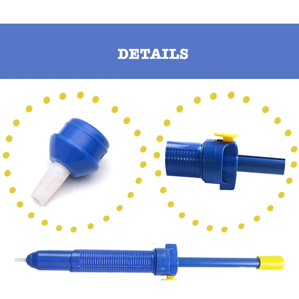 Belmaks Desoldering Wick Vacuum Pump Soldering Suction Remover Kit Hand Tool for Vacuum Large Deluxe Series Blue Teflon Tip Anti-Static 33 cm Length - Image 5