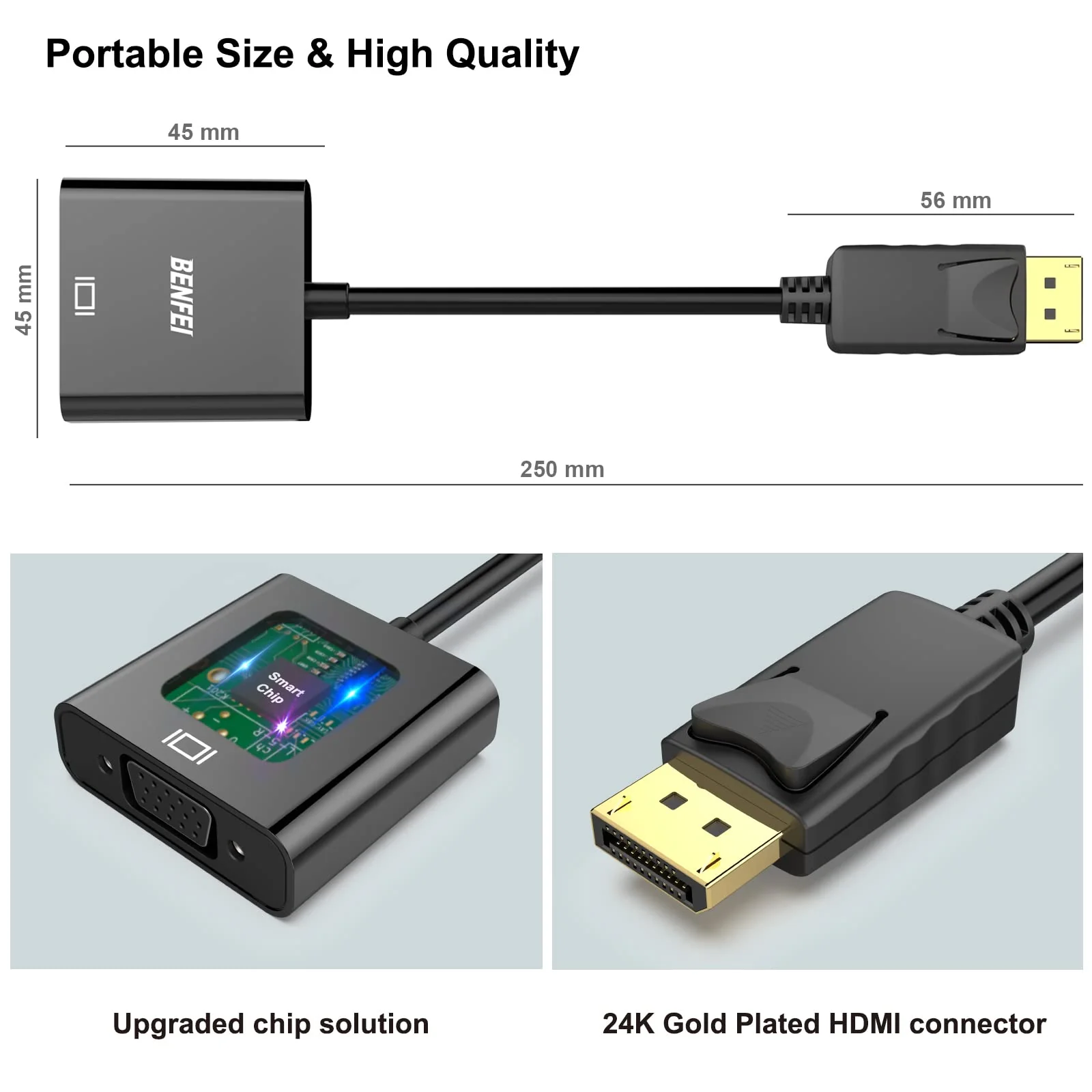 BENFEI DisplayPort to VGA 5 Pack, Gold-Plated DP to VGA Adapter (Male to Female) Compatible for Lenovo, Dell, HP, ASUS - Image 6