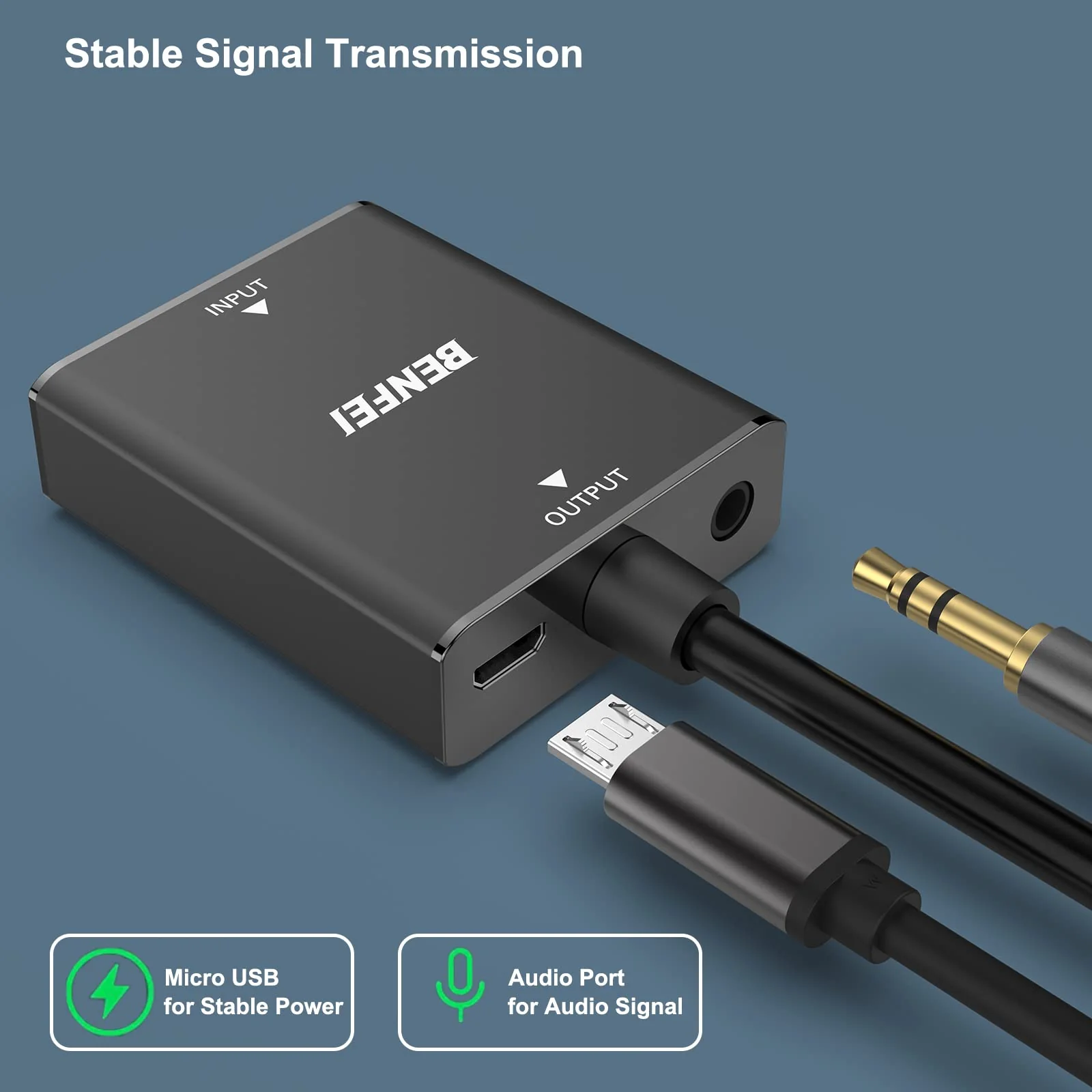 BENFEI HDMI to VGA, 2 PACK HDMI to VGA Adapter (Female to Male) with 3.5mm Audio Jack Compatible for TV Stick, Computer, Desktop, Laptop, PC, Monitor, Projector, Raspberry Pi, Roku, Xbox, More - Image 7