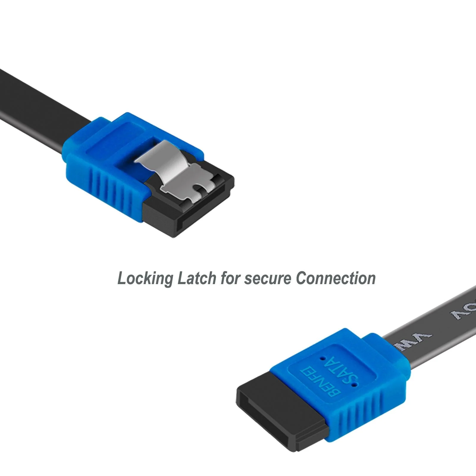 BENFEI SATA Cable III, 12 Pack SATA Cable III 6Gbps Straight HDD SDD Data Cable with Locking Latch 18 Inch Compatible for SATA HDD, SSD, CD Driver, CD Writer 180-180 degree Blue - Image 3