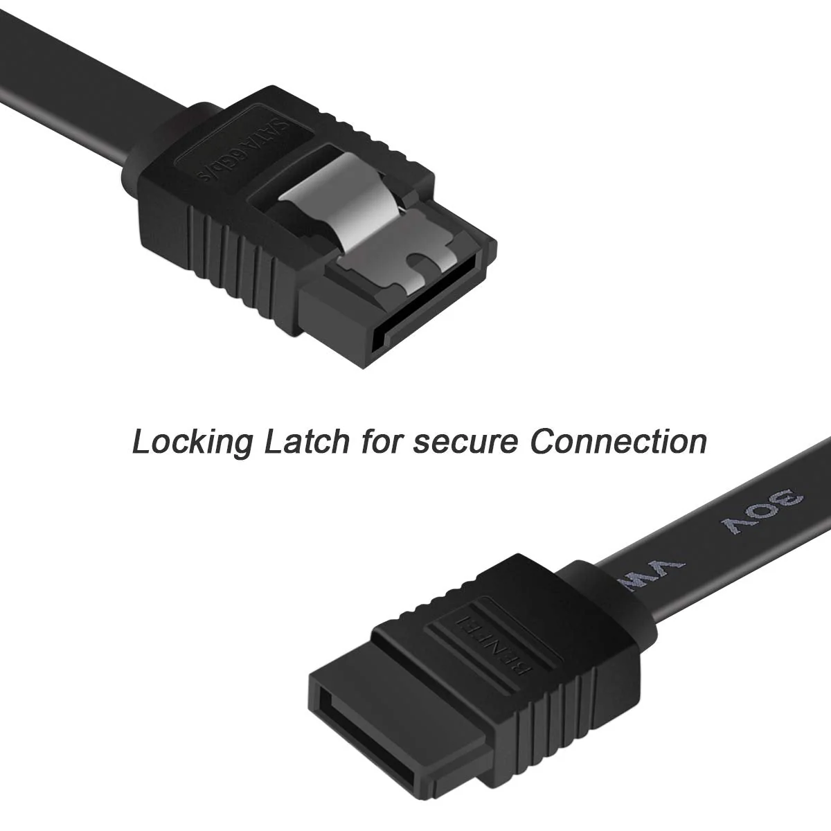 BENFEI SATA Cable III, 12 Pack SATA Cable III 6Gbps Straight HDD SDD Data Cable with Locking Latch 18 Inch Compatible for SATA HDD, SSD, CD Driver, CD Writer - Black - Image 3
