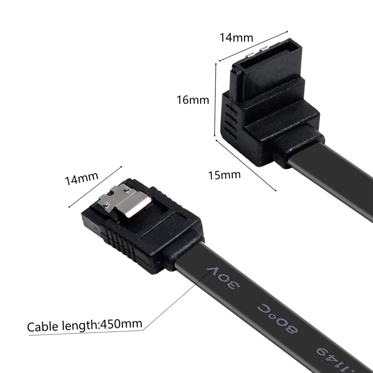 BENFEI SATA Cable III, 6 Pack SATA Cable III 6Gbps 90 Degree Right Angle with Locking Latch 18 Inch for SATA HDD, SSD, CD Driver, CD Writer - Black - Image 4