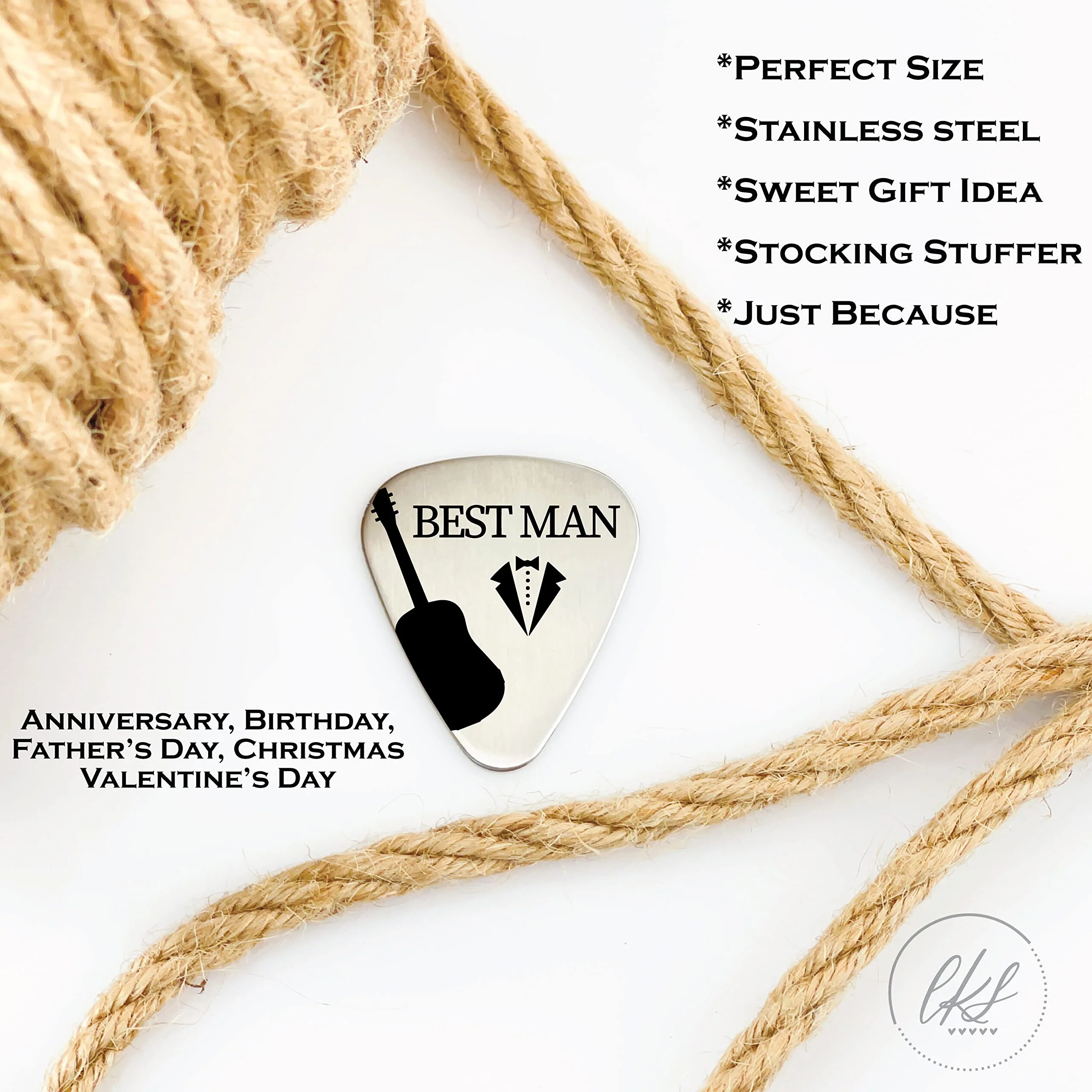 Best Man Guitar Pick Wedding Party Gift Idea Family Friend Best Man Gift Christmas Birthday Gift Idea Best Man Guitar Pick FBA-WEDDING-PICK (Best Man) - Image 3