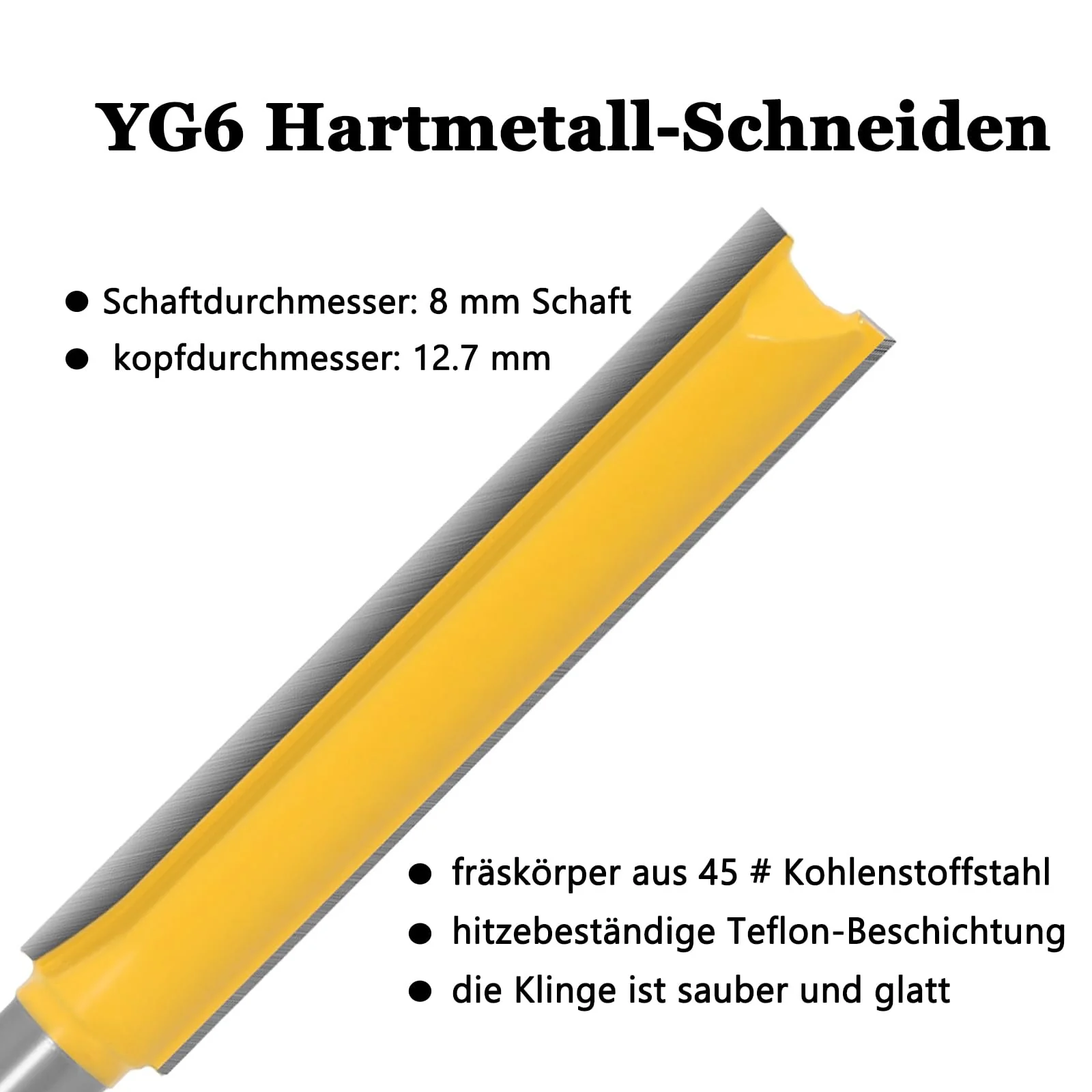Bestgle Straight Cutter Cutting Blade 8 mm Shank Router Bit 2 Piece Cutter Groove Cutter Wood Cutter Bit Set Extension Cutter for Router Extra Long Cutting Length Straight Flush Cutter 50 mm 76 mm - Image 4