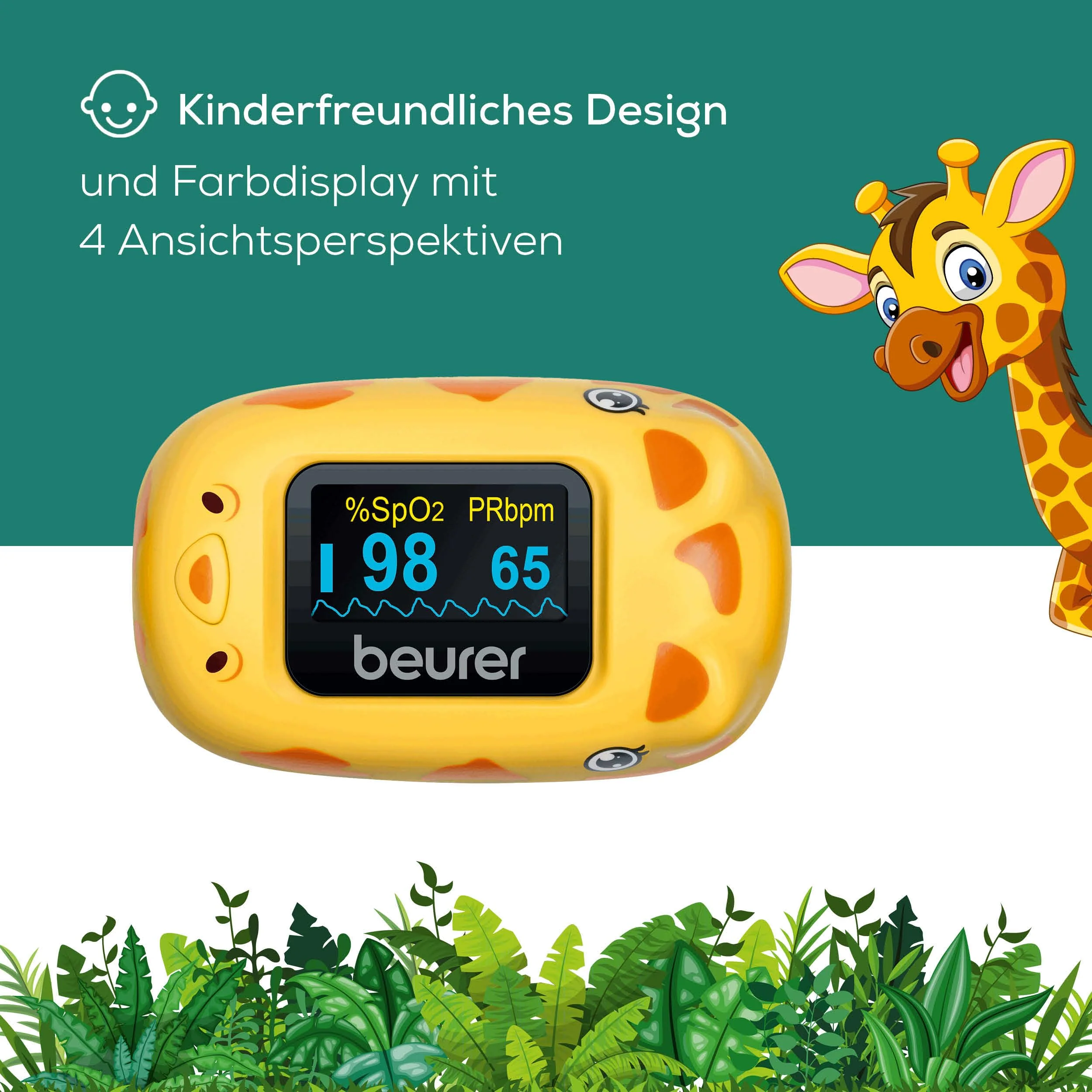 Beurer PO 13 Kids Finger Pulse Oximeter for Kids, Pulse and Oxygen Saturation Measurement in Seconds, Small Size, Automatic Display Alignment, with Belt Bag - Image 4