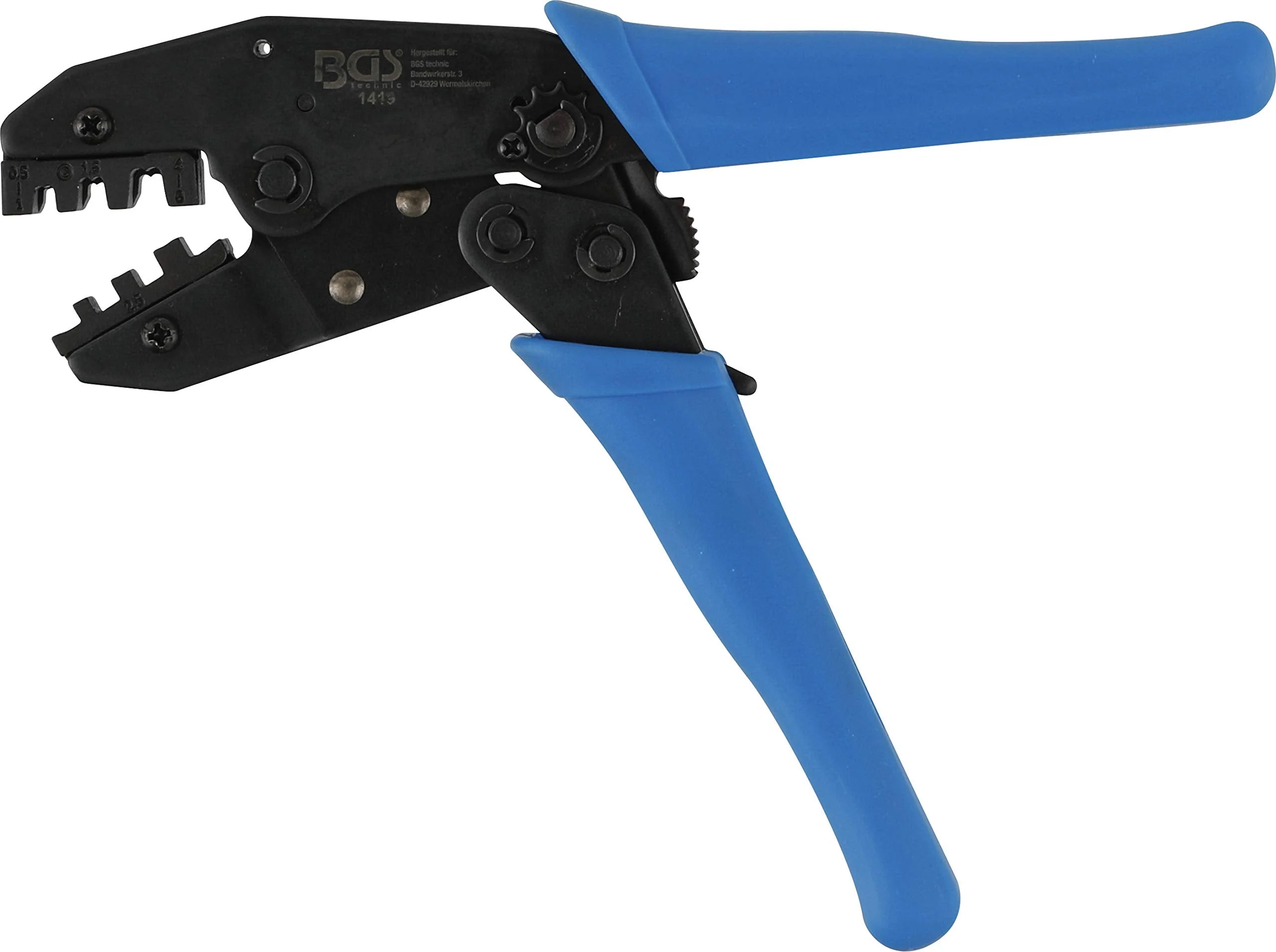 BGS 1419 Ratchet Crimping Tool for Uninsulated Cable Lugs, Black/Blue, 0.5-6 mm For uninsulated cable lugs 0.5 - 6 mm² - Image 2