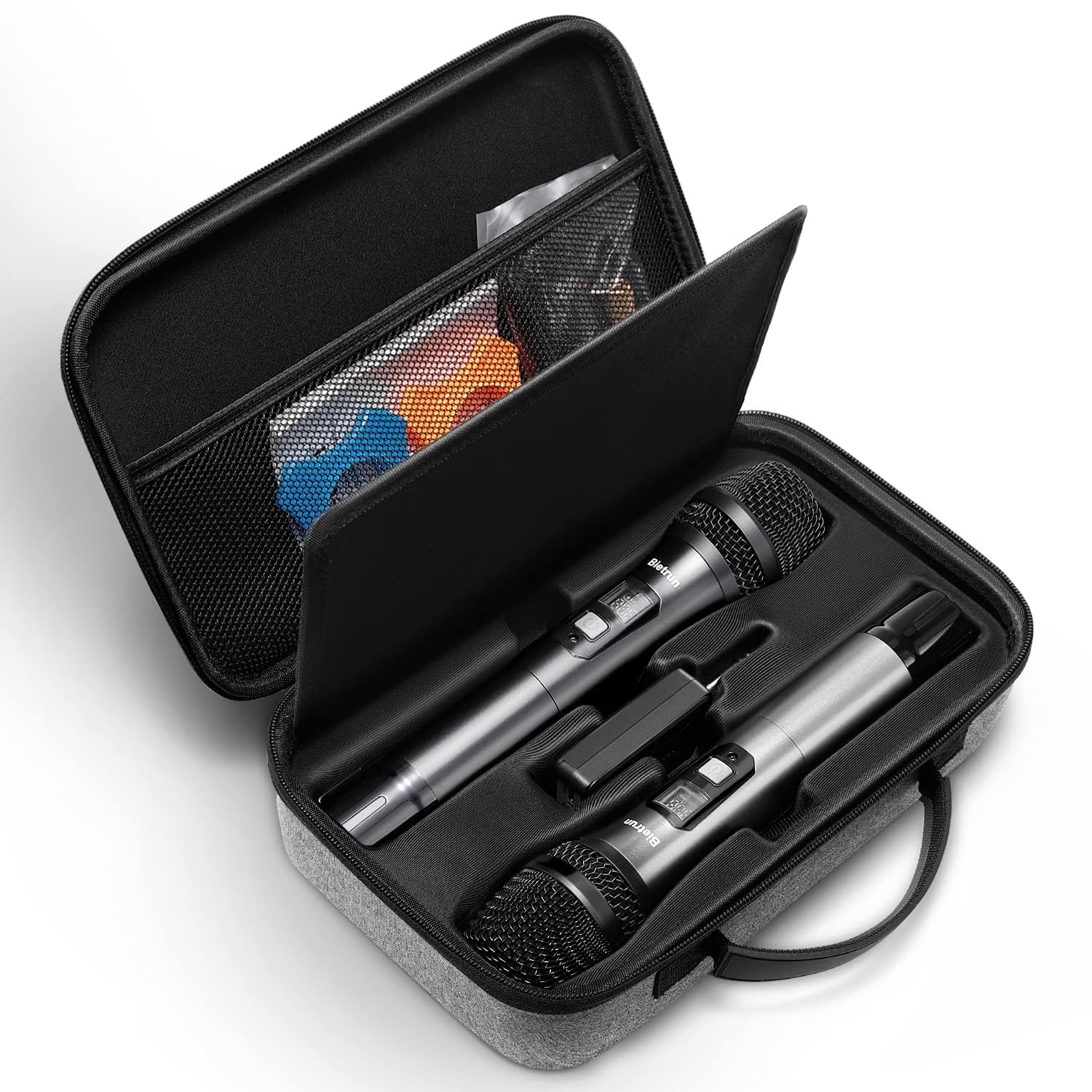 Bietrun Portable Microphone Storage Case Wireless Mics WXM 02/WXM 04/WXM 19/WXM19A/WXM 21, EVA Hard Shell Exterior Case, Case Only - Image 8