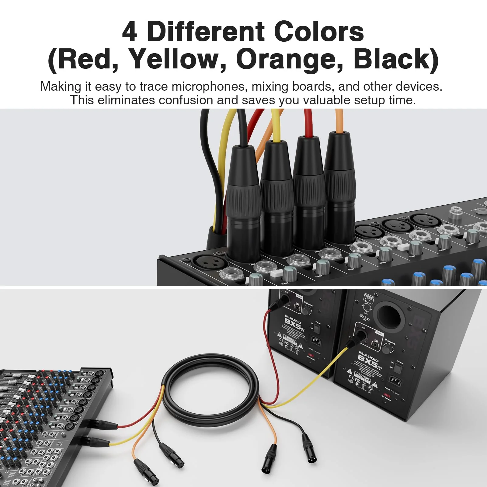 BIFALE 4-Channel XLR Snake Cable - 6.6FT, Male to Female, Balanced Audio for Live & Recording - Image 4