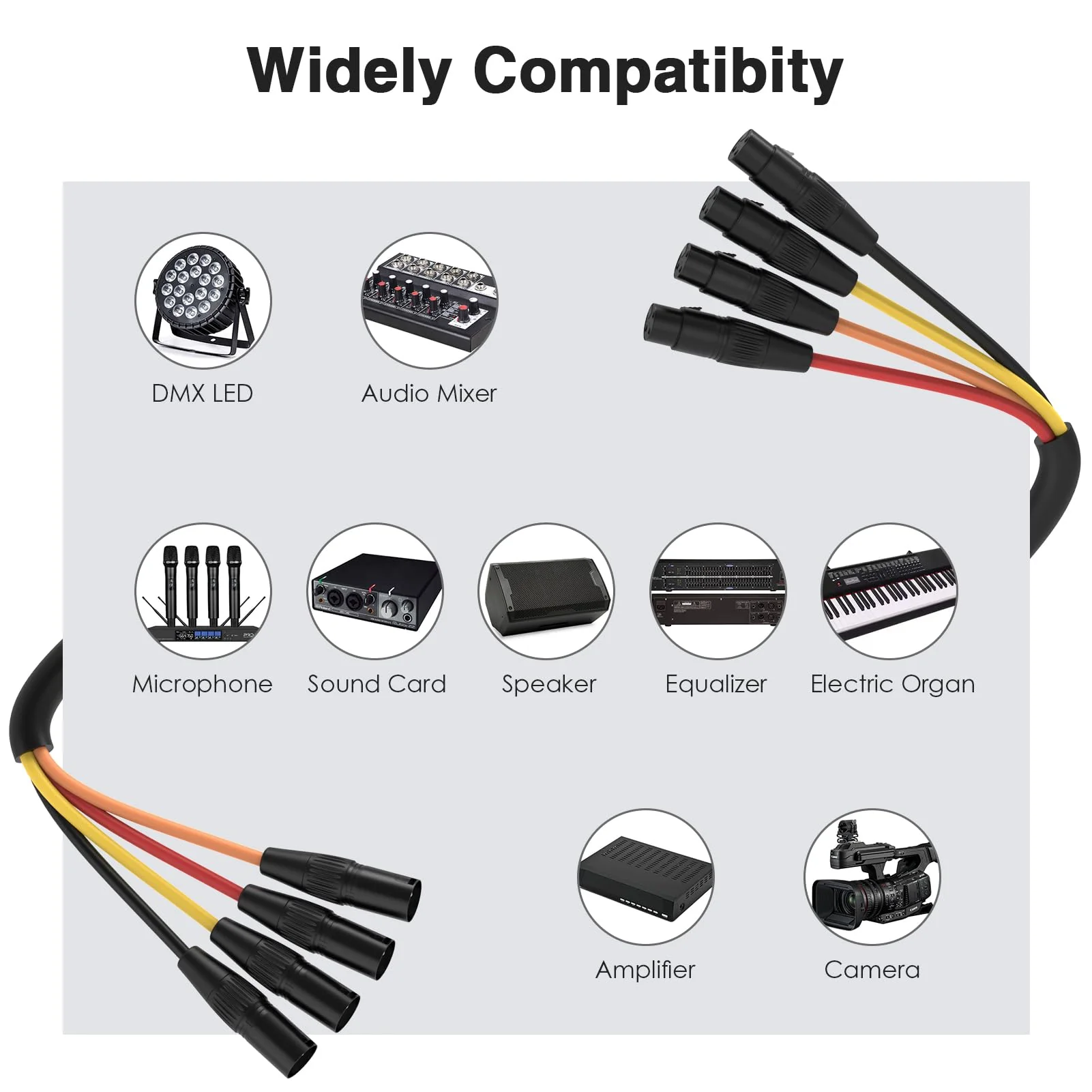 BIFALE 4-Channel XLR Snake Cable - 6.6FT, Male to Female, Balanced Audio for Live & Recording - Image 6