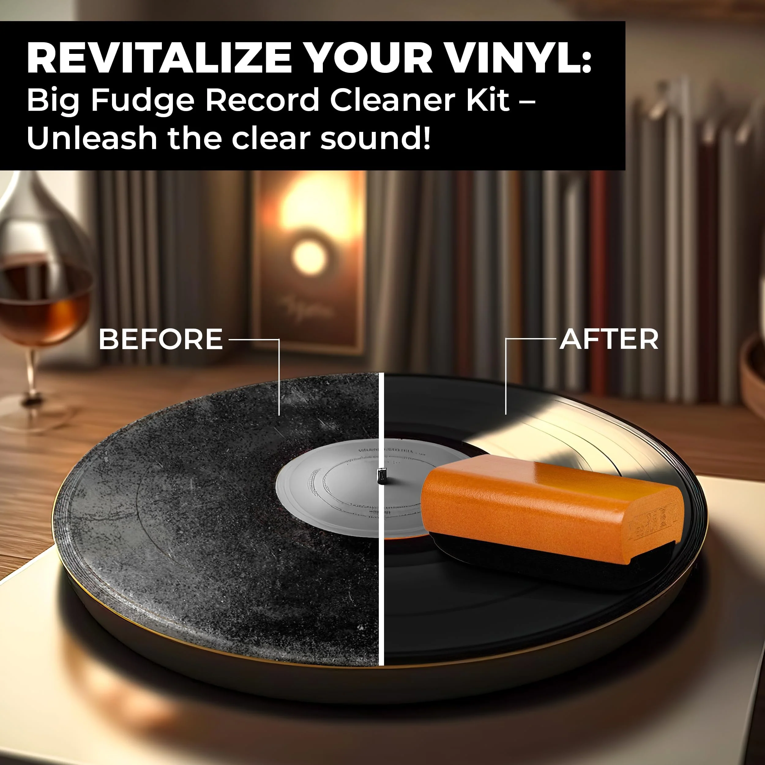 Big Fudge Vinyl Record Cleaning Kit - 4-in-1 Record Cleaner Solution - Includes Ultra-Soft Velvet Record Brush, Cleaning Liquid, Stylus Brush and Storage Pouch - Image 4