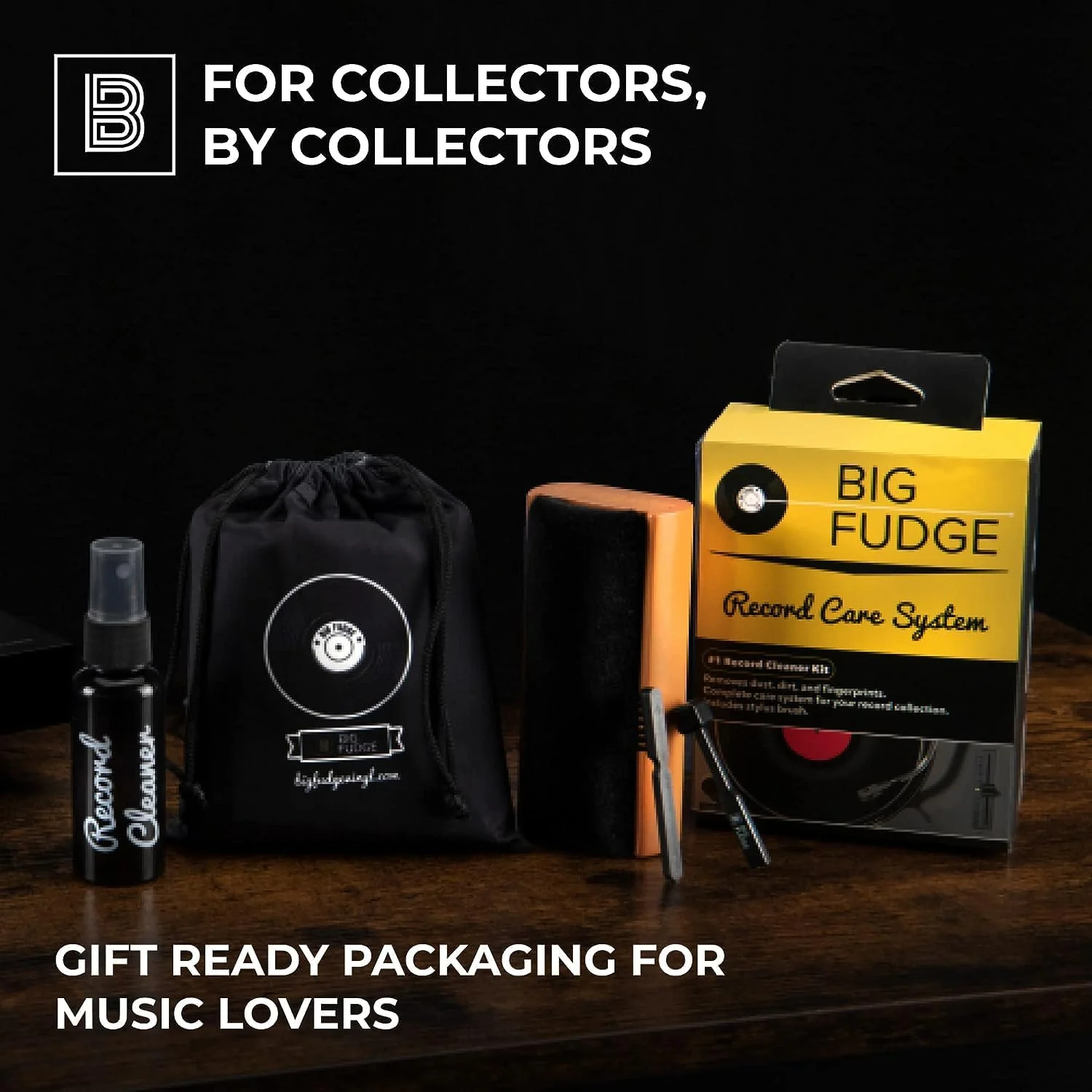 Big Fudge Vinyl Record Cleaning Kit - 4-in-1 Record Cleaner Solution - Includes Ultra-Soft Velvet Record Brush, Cleaning Liquid, Stylus Brush and Storage Pouch - Image 5