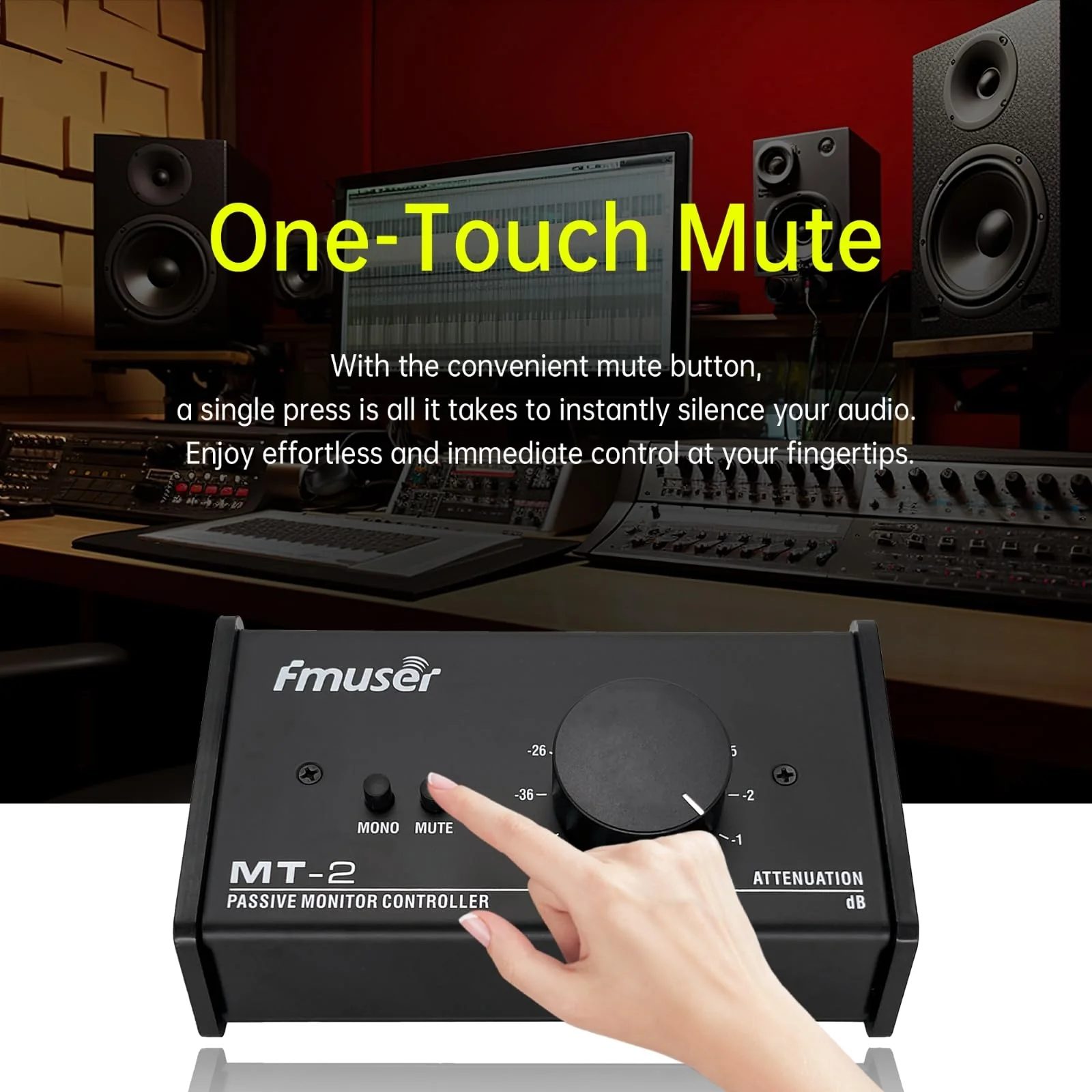 Big Knob Passive Studio Monitor Controller, Professional Monitor Volume Control for Precise Audio Control, Ideal for Studio and Home Audio System - Image 6