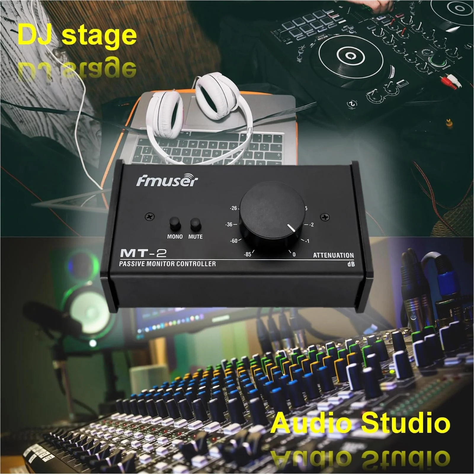 Big Knob Passive Studio Monitor Controller, Professional Monitor Volume Control for Precise Audio Control, Ideal for Studio and Home Audio System - Image 7