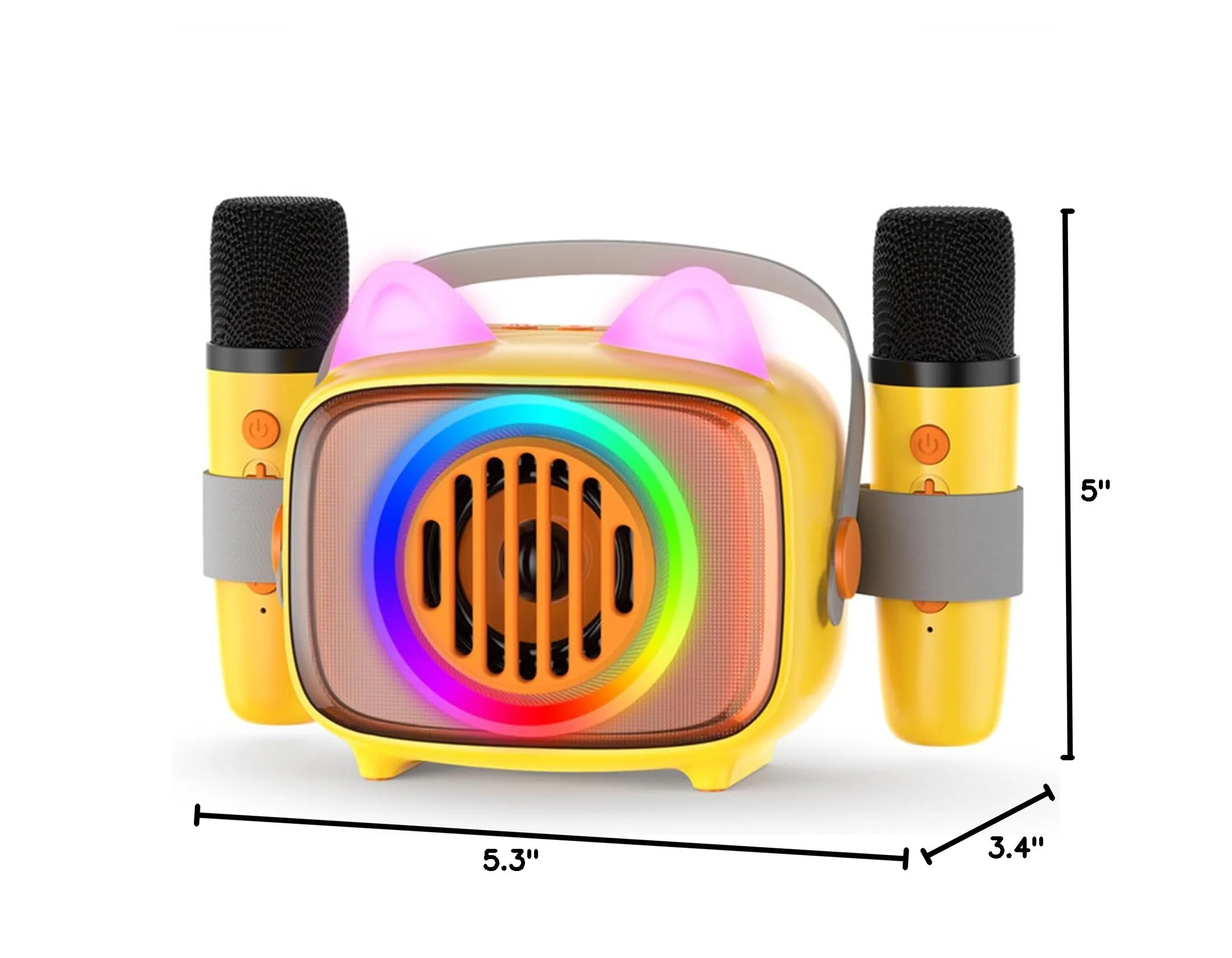 BIGASUO Karaoke Machine for Kids, Mini Portable Bluetooth Speaker with 2 Wireless Microphones and LED Lights, Kids Toys Ideal Gifts for Girls & Boys Birthday Home Party 1 - Image 10