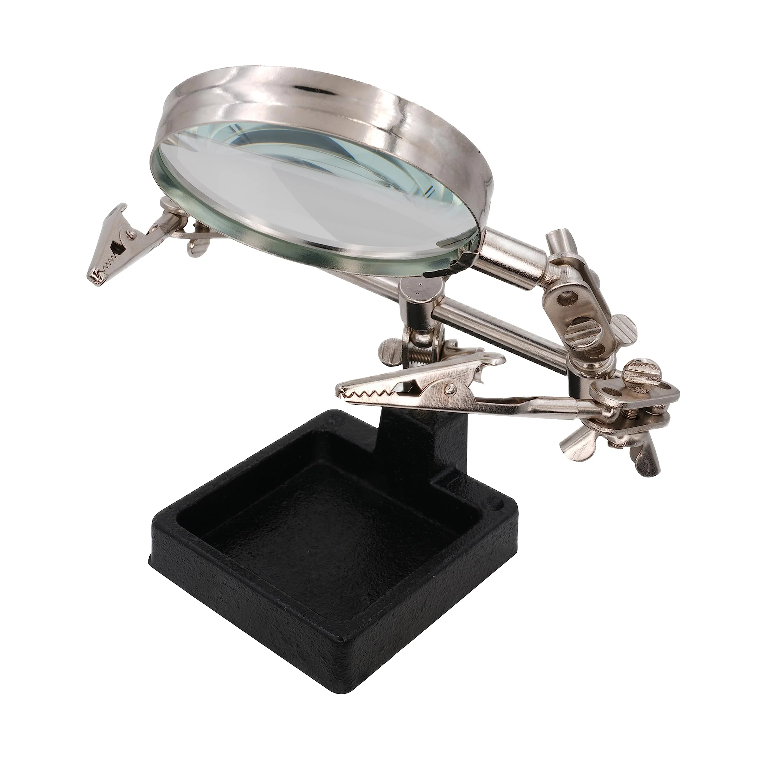 BIGtec Third Hand with Magnifying Glass Helping Hand Precision Mechanics Soldering Aid Soldering Accessories Soldering Tool with Interchangeable Clamps Crocodile Clips - Image 7