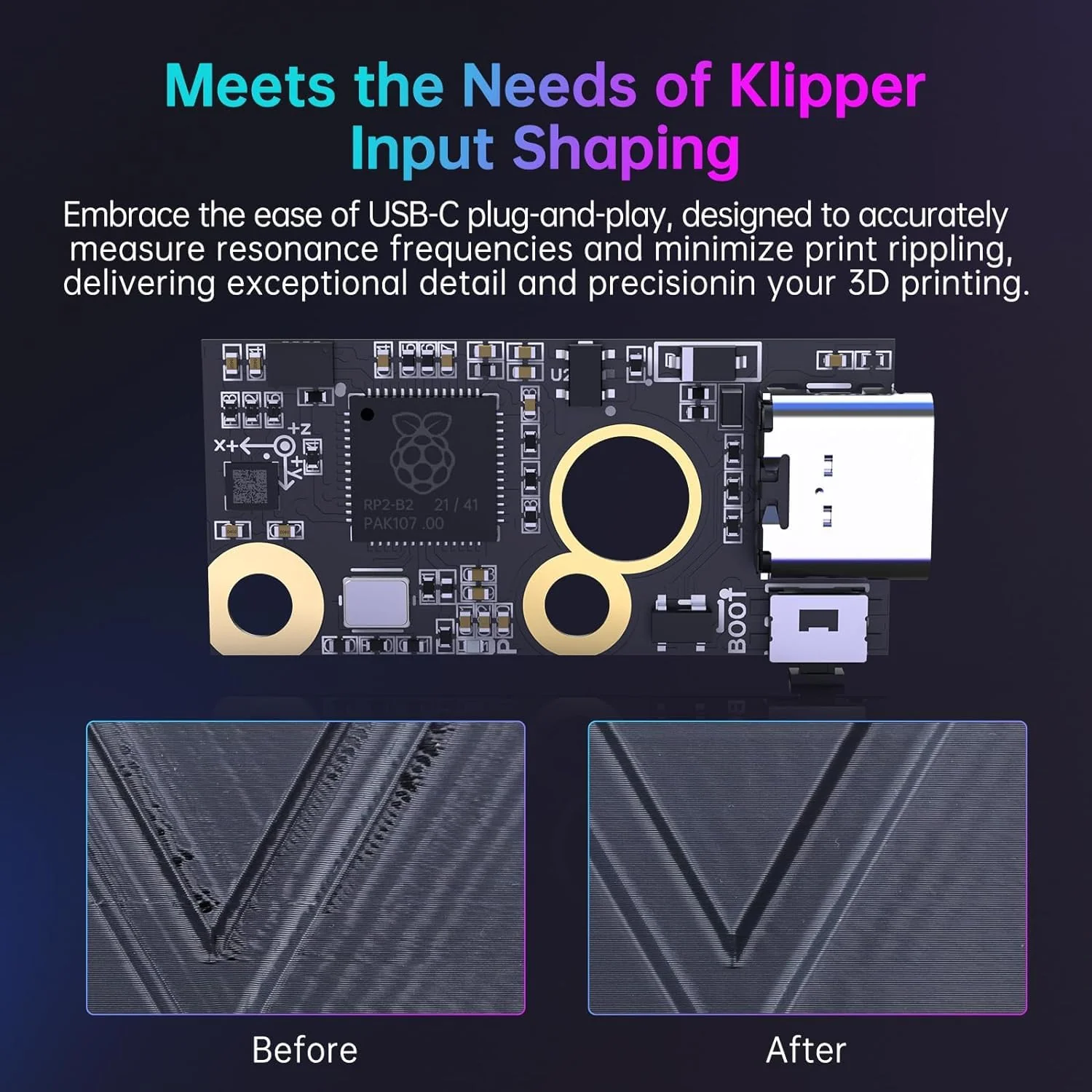 BIGTREETECH S2DW V1.0 Acceleration Sensor Module Compatible Clipper/BIGTREETECH Pi/Raspberry-Pi, High Resolution Tilt-Sensing Accelerometer - Image 2
